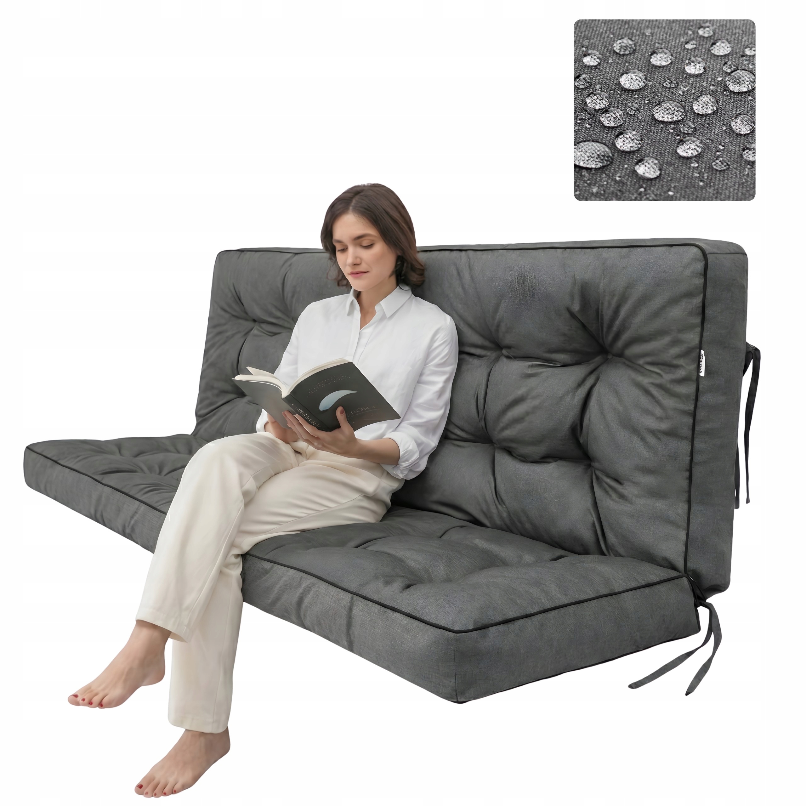 Poduška Na Hojdačku Poduška na záhradnú lavičku Vodotesná pre 3 osoby 150 cm