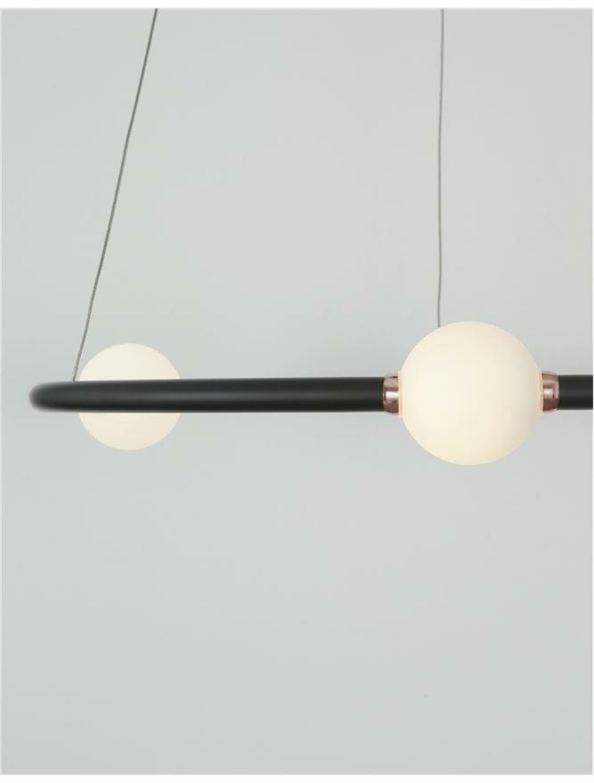 Nova Luce závěsné svítidlo Celia stmívatelné černý hliník opálové sklo Led