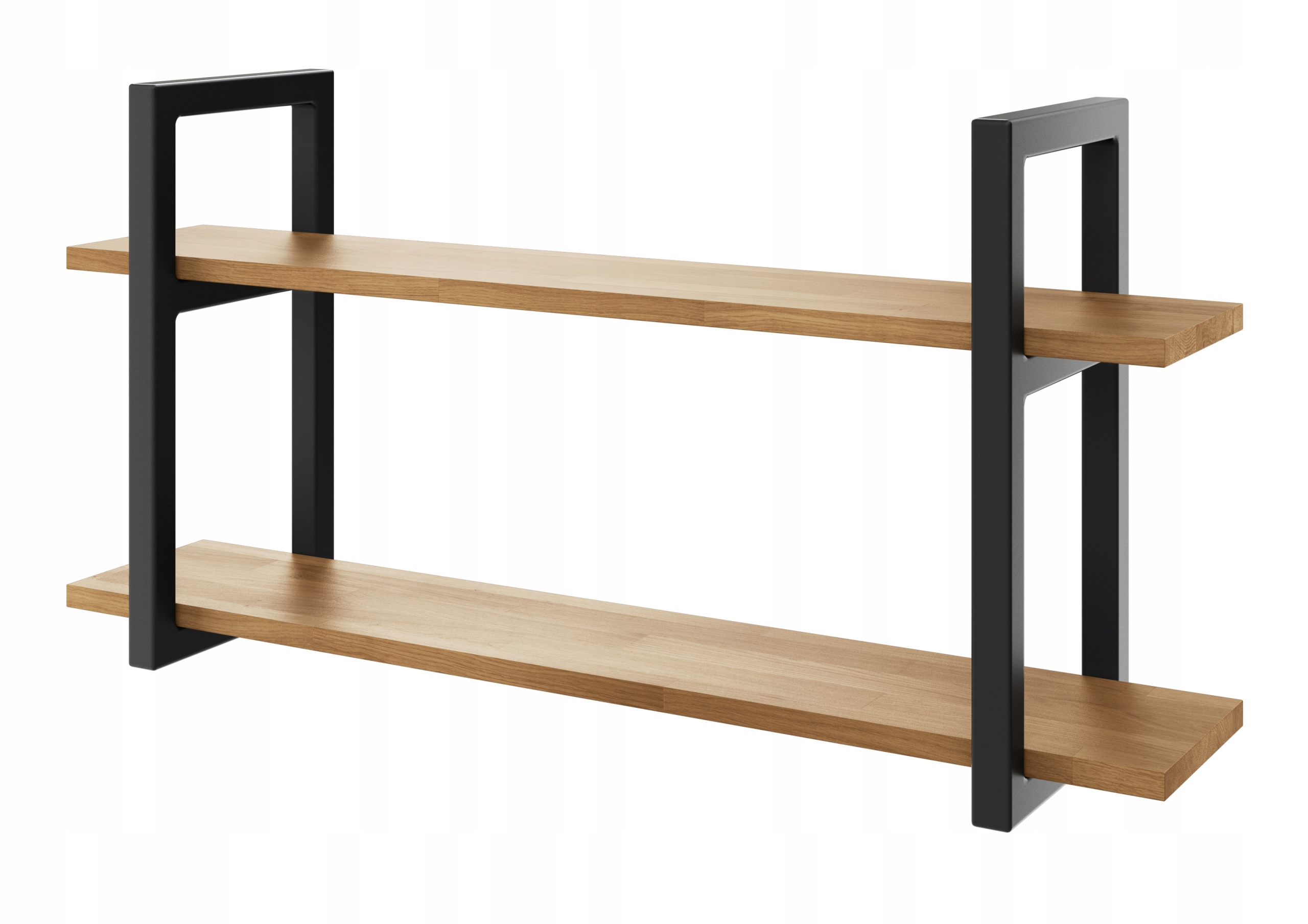 Závěsná police loft industrial dubová dřevěná Medium D2 160x20 na knihy