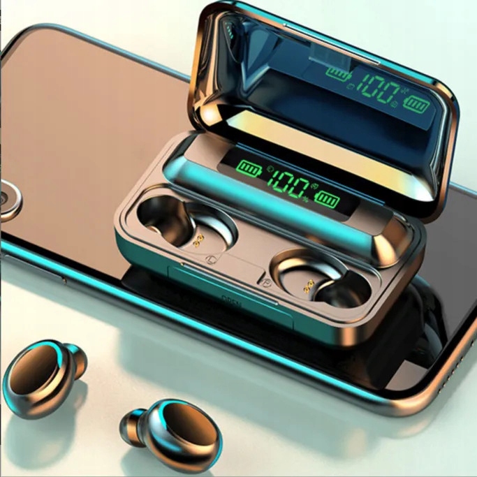 BEZPRZEWODOWE SŁUCHAWKI BLUETOOTH Z POWERBANKIEM Mikrofon tak