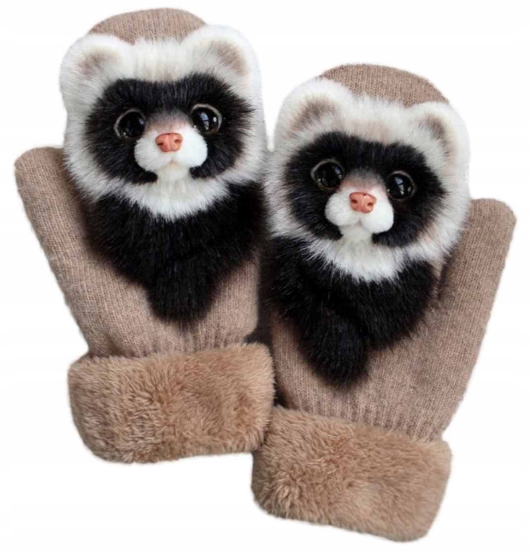 Rukavice Zvířátka Ručně Vyrobené Teplé Hezké Roztomilé Freťka