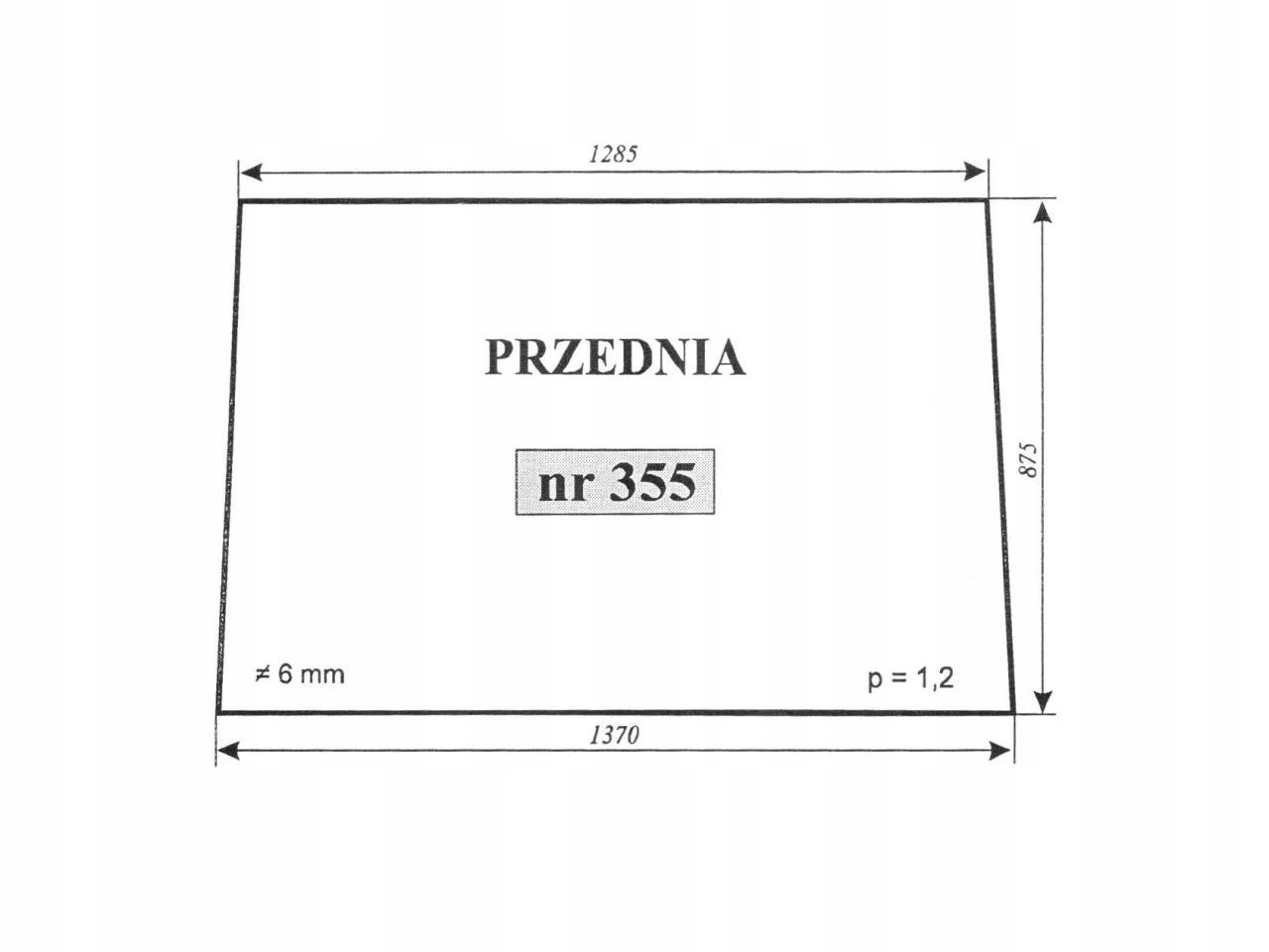 SZYBA PRZEDNIA ZETOR 7211 6340 355