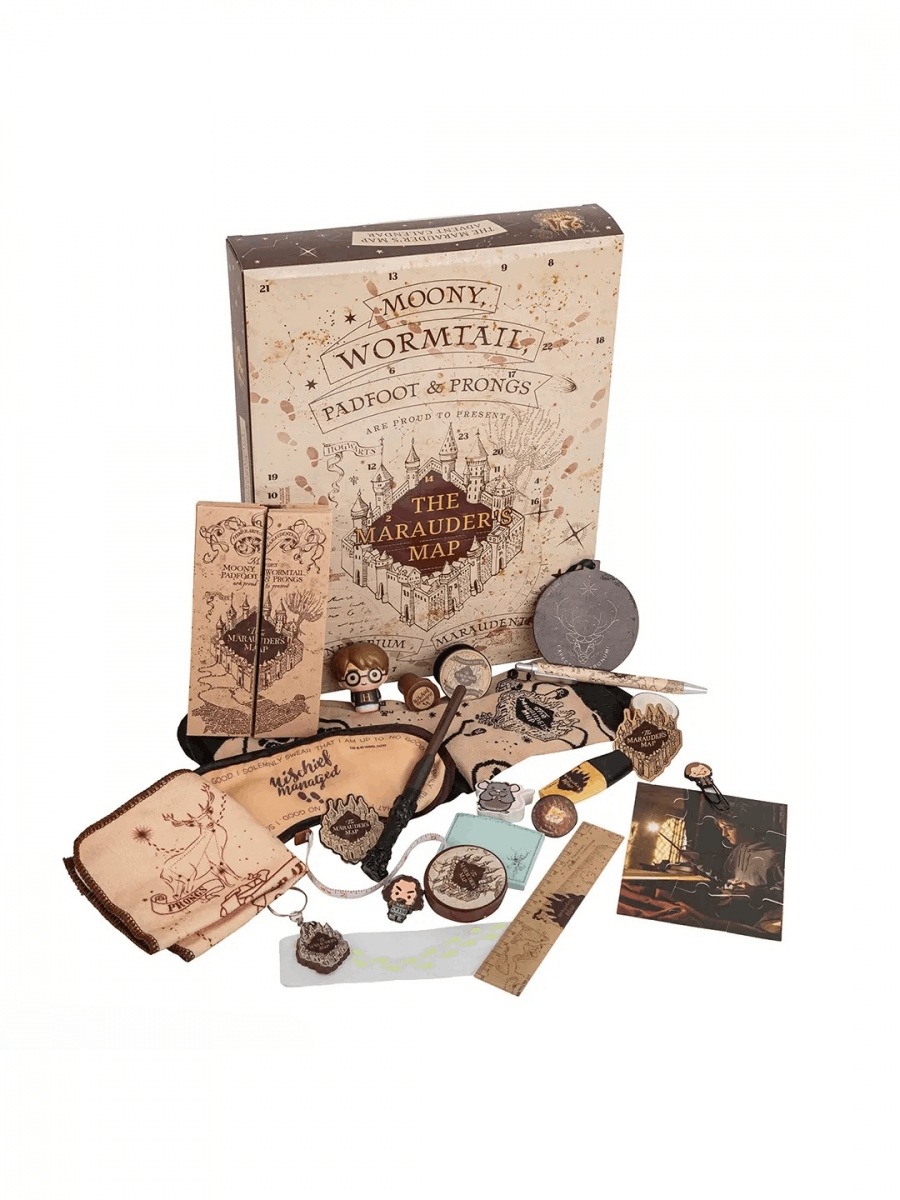 Адвент-календарь Cinereplicas Harry Potter Marauder's Map 2026, 24 канцелярских и коллекционных сюрприза — фото 2