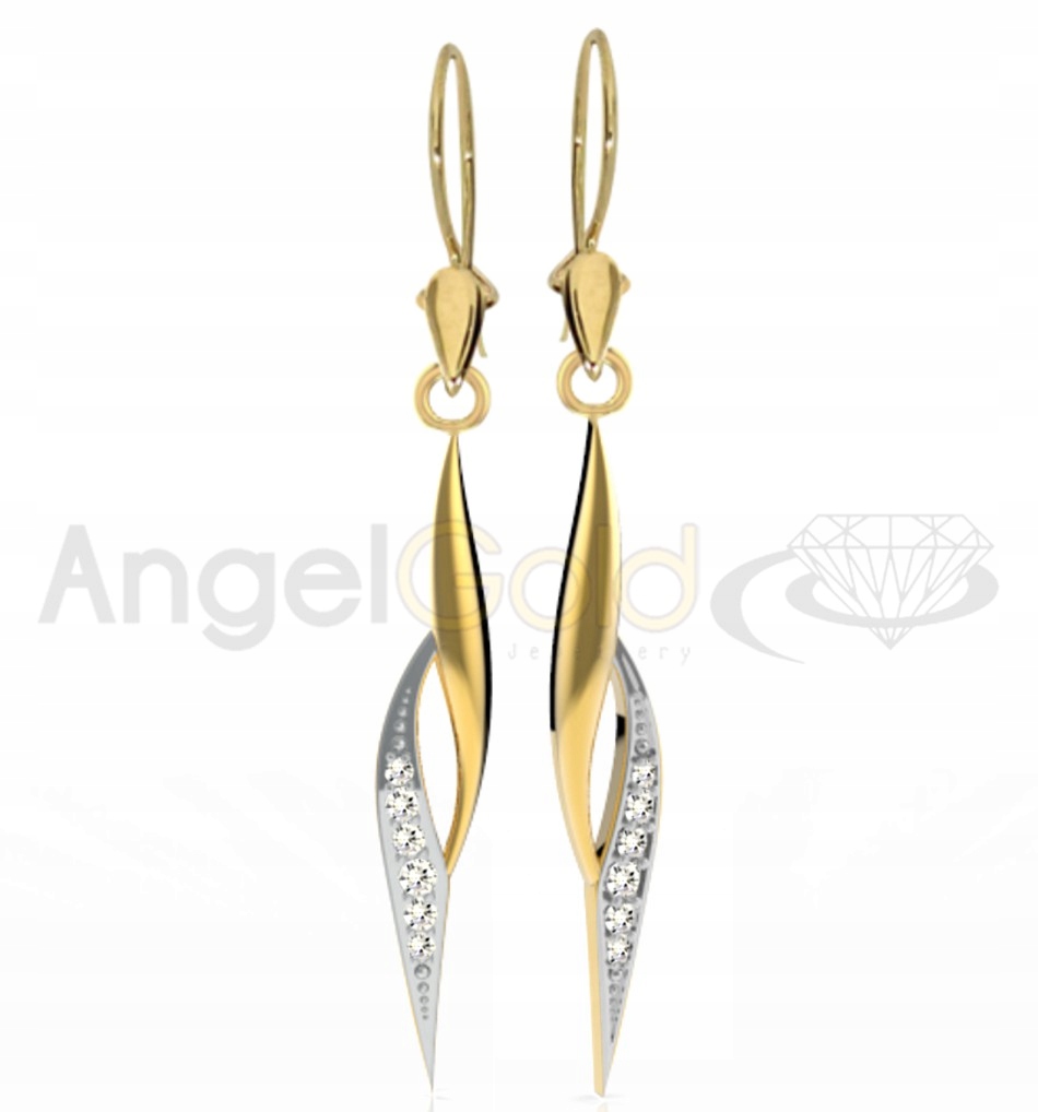 

86 Złote Kolczyki Długie Sopelki Łezki Złoto 585