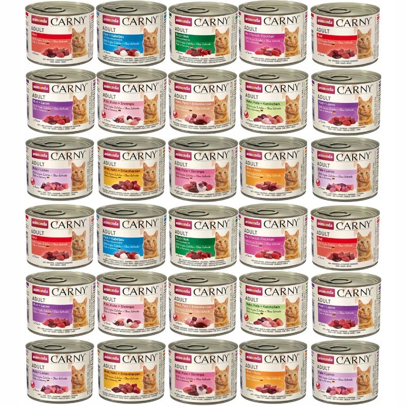 30x200g Animonda Carny Adult Karma mokra dla kota 16 Smaków Zestaw MIX