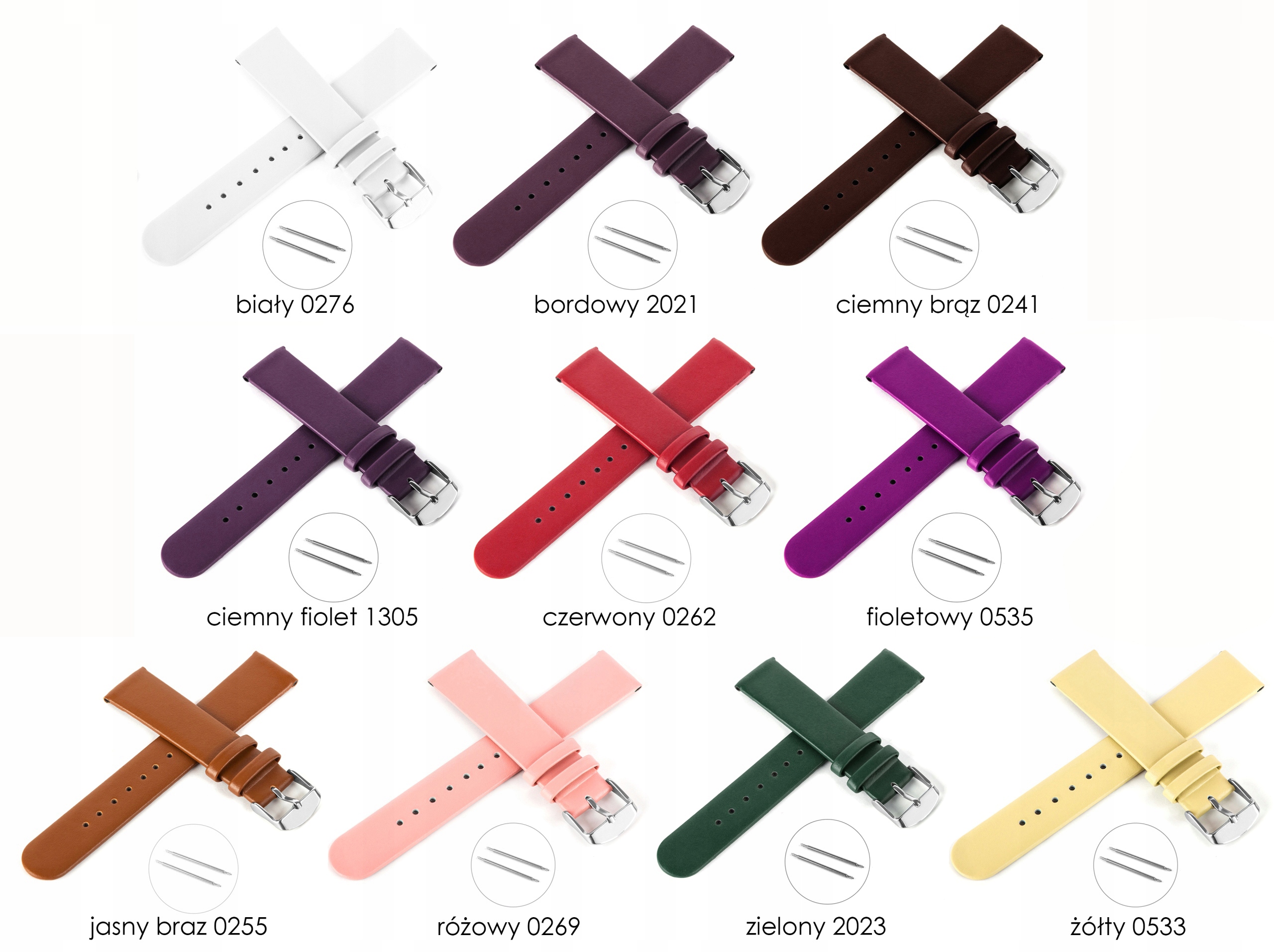 PASEK DO ZEGARKA 20MM – SKÓRZANY – RÓŻNE KOLORY Marka Extremestyle