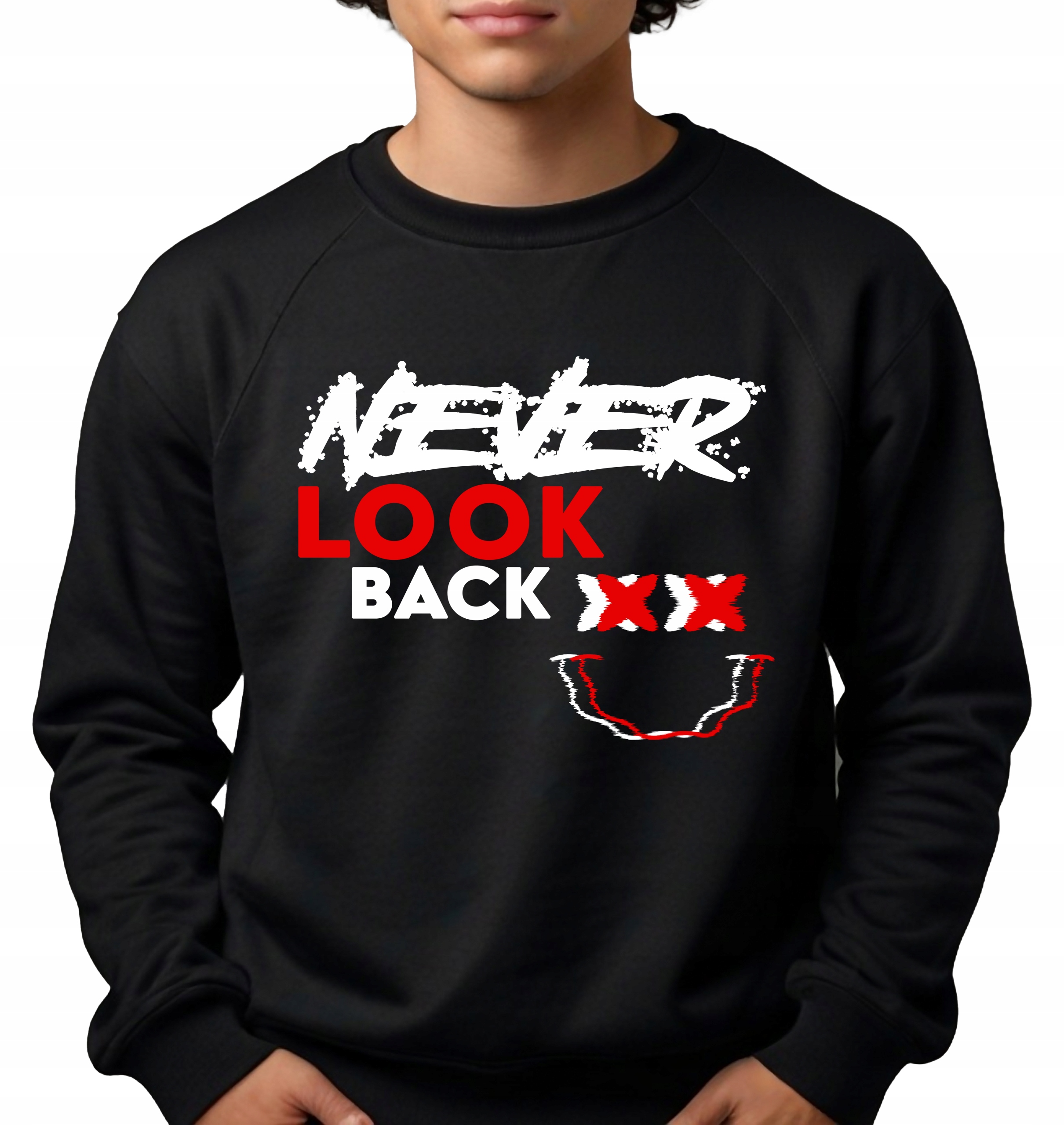 Pánská Mikina Never Look Back pro kolegu chlapce Bratra jako Dárek Velikost M