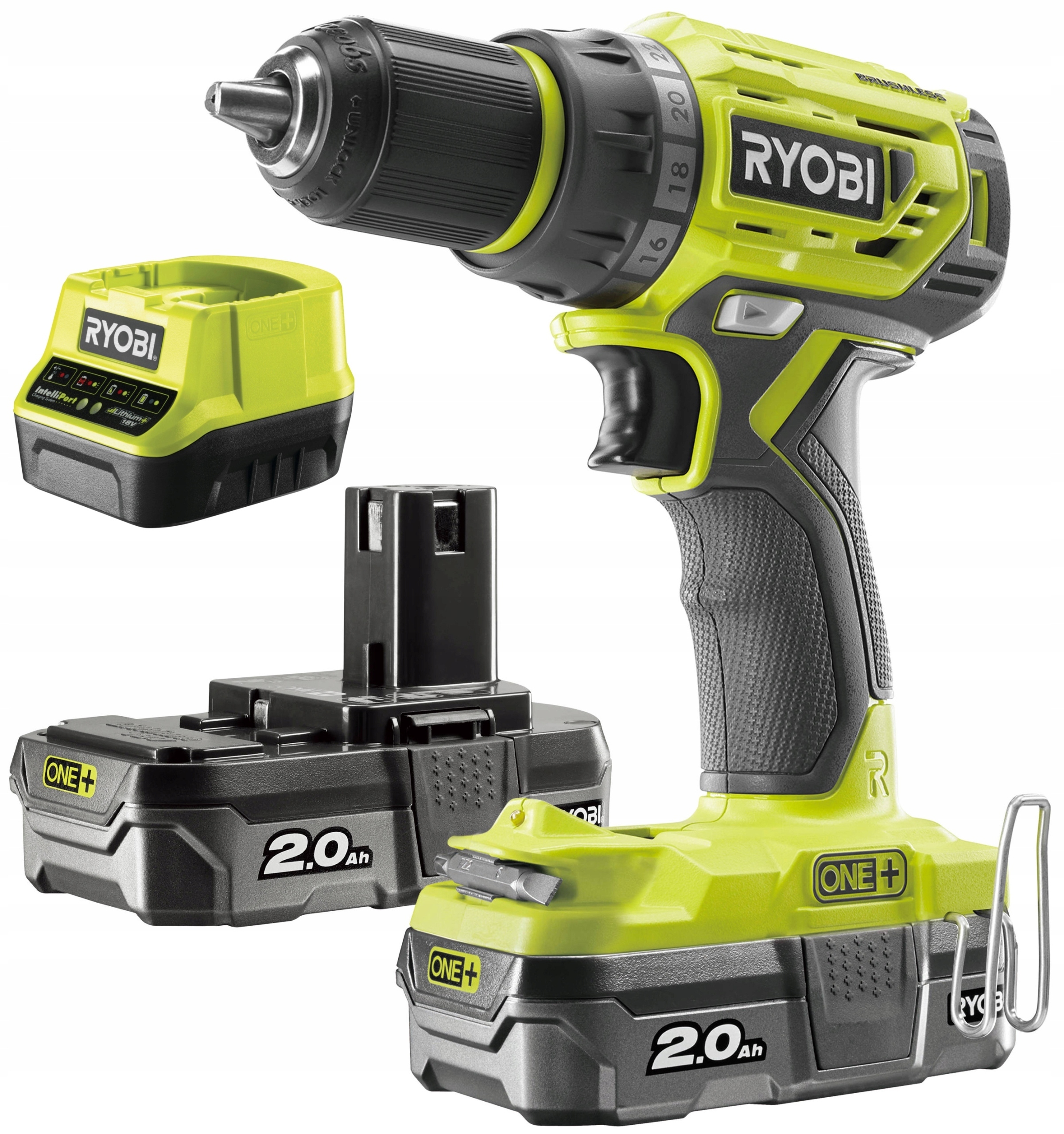 

Ryobi R18DD7-220S Bezszczotk. Wkrętarka 18V 2x2Ah