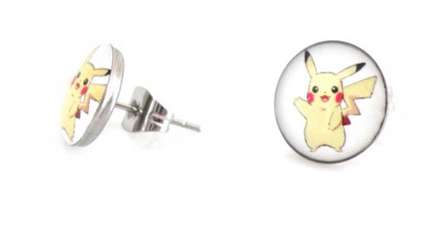 

Kolczyki 3D logo Pokemon Pikachu 10mm stal 316L