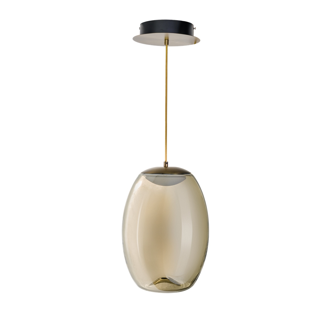 Jantarová ozdobná bublinková lampa Helena B Led do obývacího pokoje nad jídelní stůl