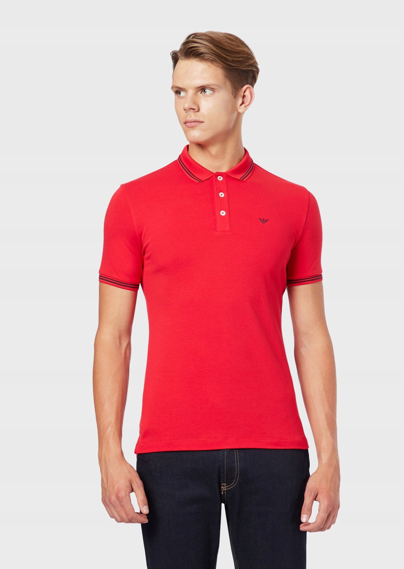 Emporio Armani červená pánská polokošile vel. S