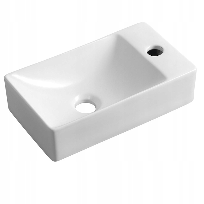 Margitha keramická umývadlová miska 38x22 cm, pravá, biela MGT3822