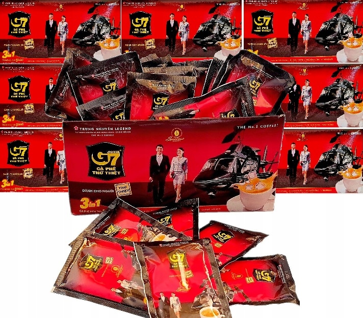 Aromatyczna Kawa G7 Rozpuszczalna 3w1 Oryginalna Duży Zestaw: 10 Pudełek