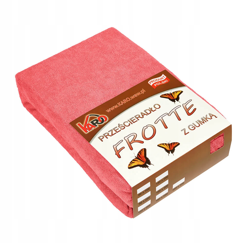

Prześcieradło frotte z gumką 180x200 malinowe 046