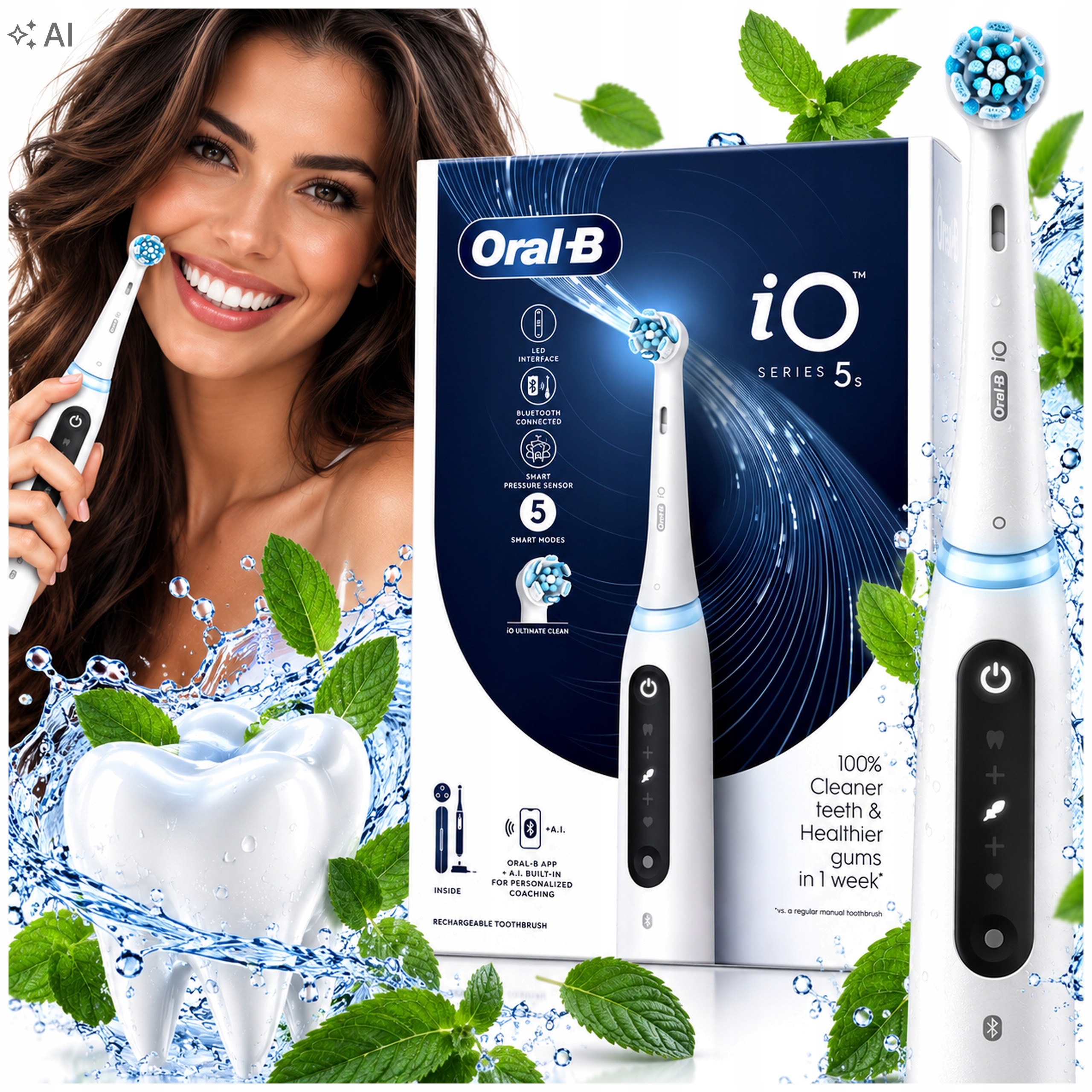 Szczoteczka Elektryczna Oral-b iO 5 Quite White Biała Bluetooth 5 Trybów