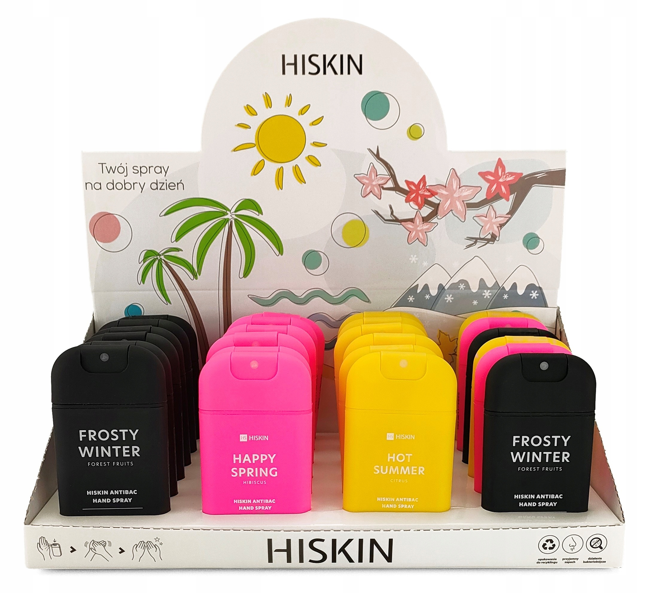 Hiskin Hot Summer Expoziční stojan Mix 24 ks