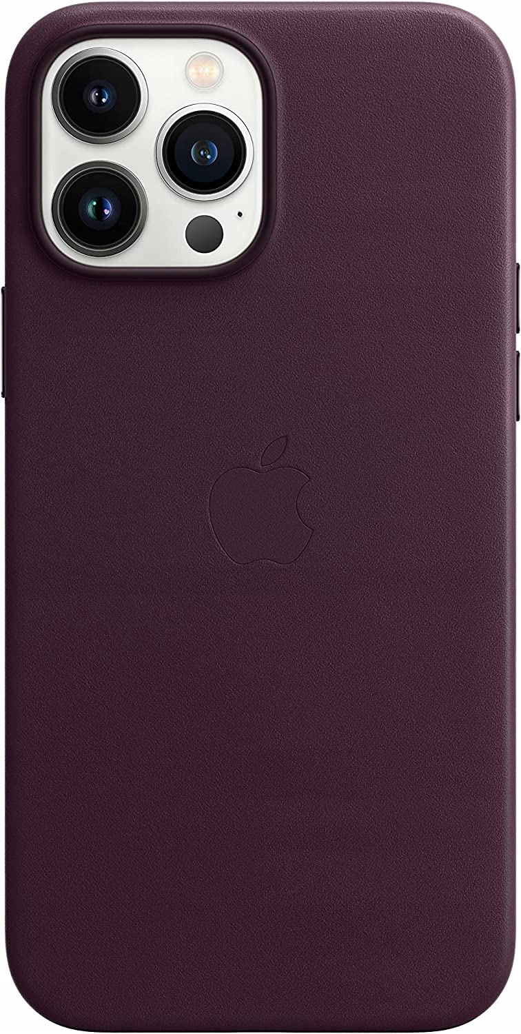 Originální kožené Pouzdro Apple pro iPhone 13 Pro Max Magsafe Tmavá Višeň