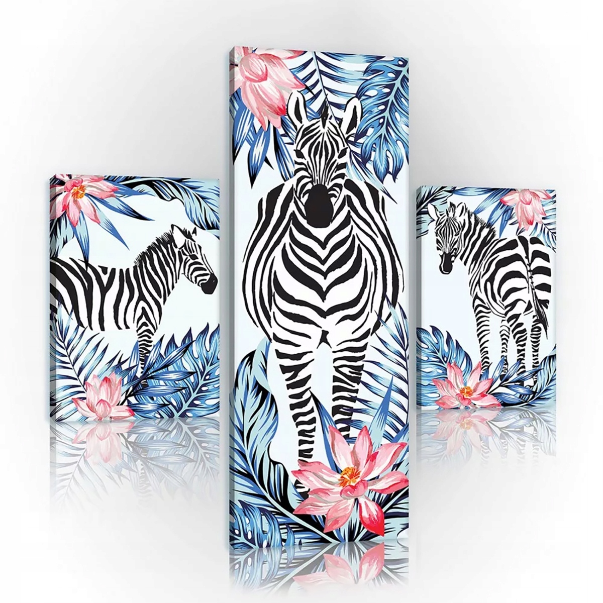 Obraz Na Plátně Canvas 80x80 Zebra Listy Květiny