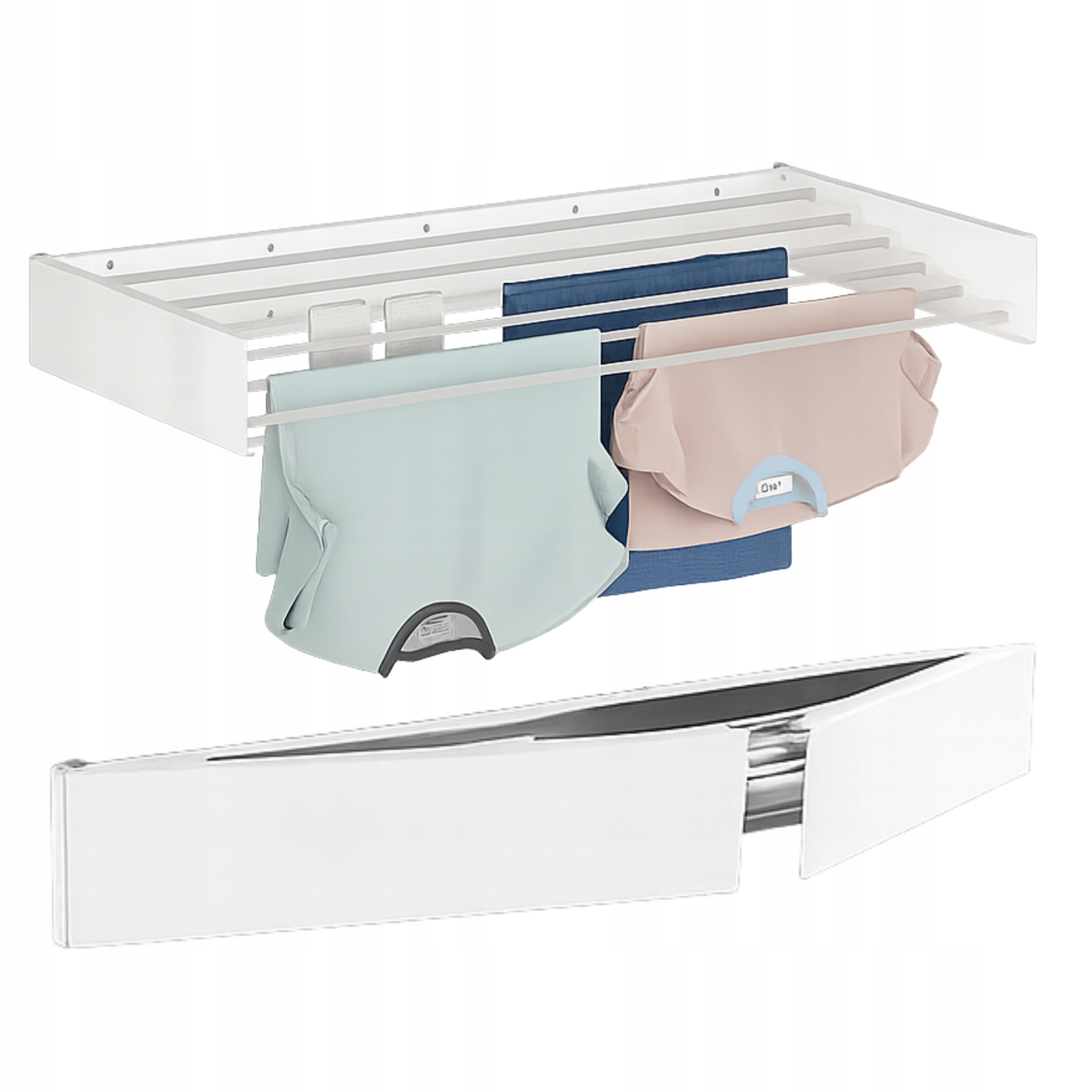 Suszarka Ścienna Na Pranie Ubrania Biała Składana 80cm Mocna do 25kg