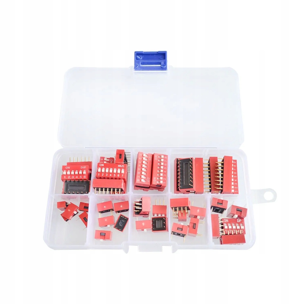 Dip Switch do lutowania zestaw 45 szt w pudełku