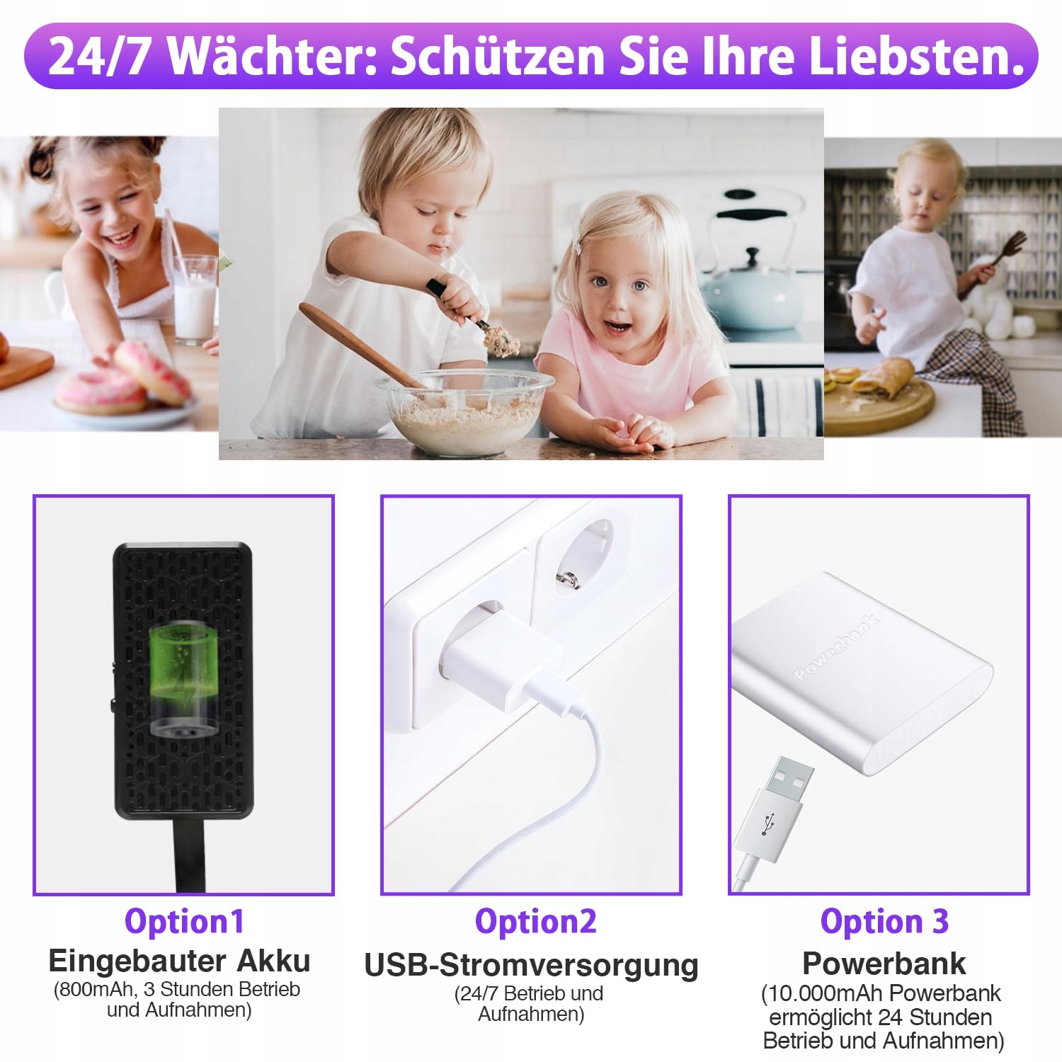 HIKAM Mini Kamera WLAN 2K HD Bezprzewodowa 800mAh Akumulator — miniatura 5