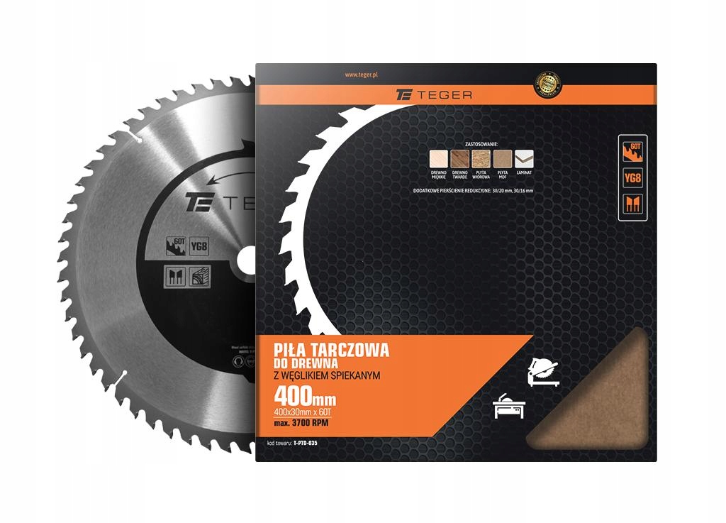 Piła tarczowa do drewna z węglikiem spiekanym 400x Marka Teger