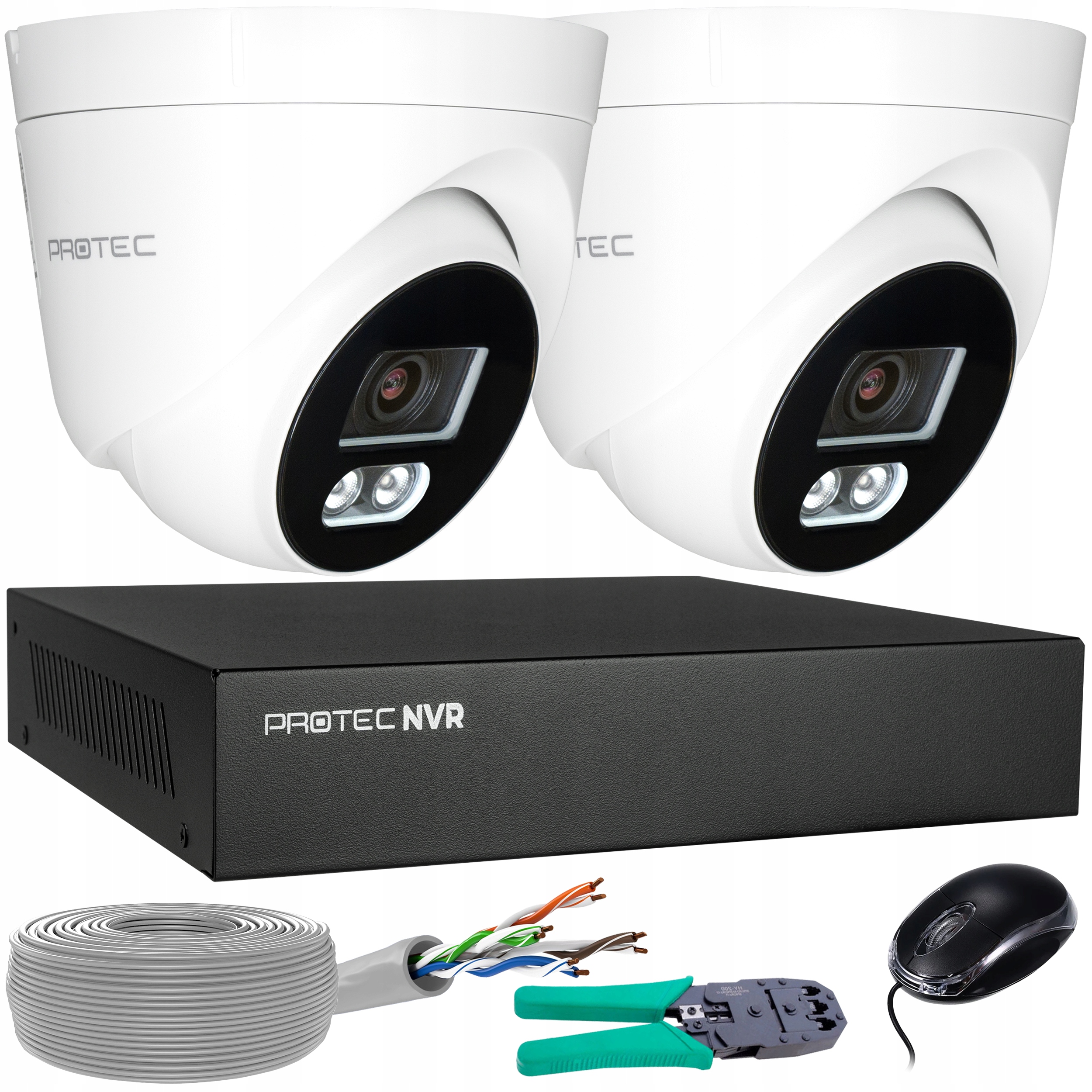 Monitorovací sada 2 Ip kamery 8MP 4K Poe Detekce lidí bez hdd