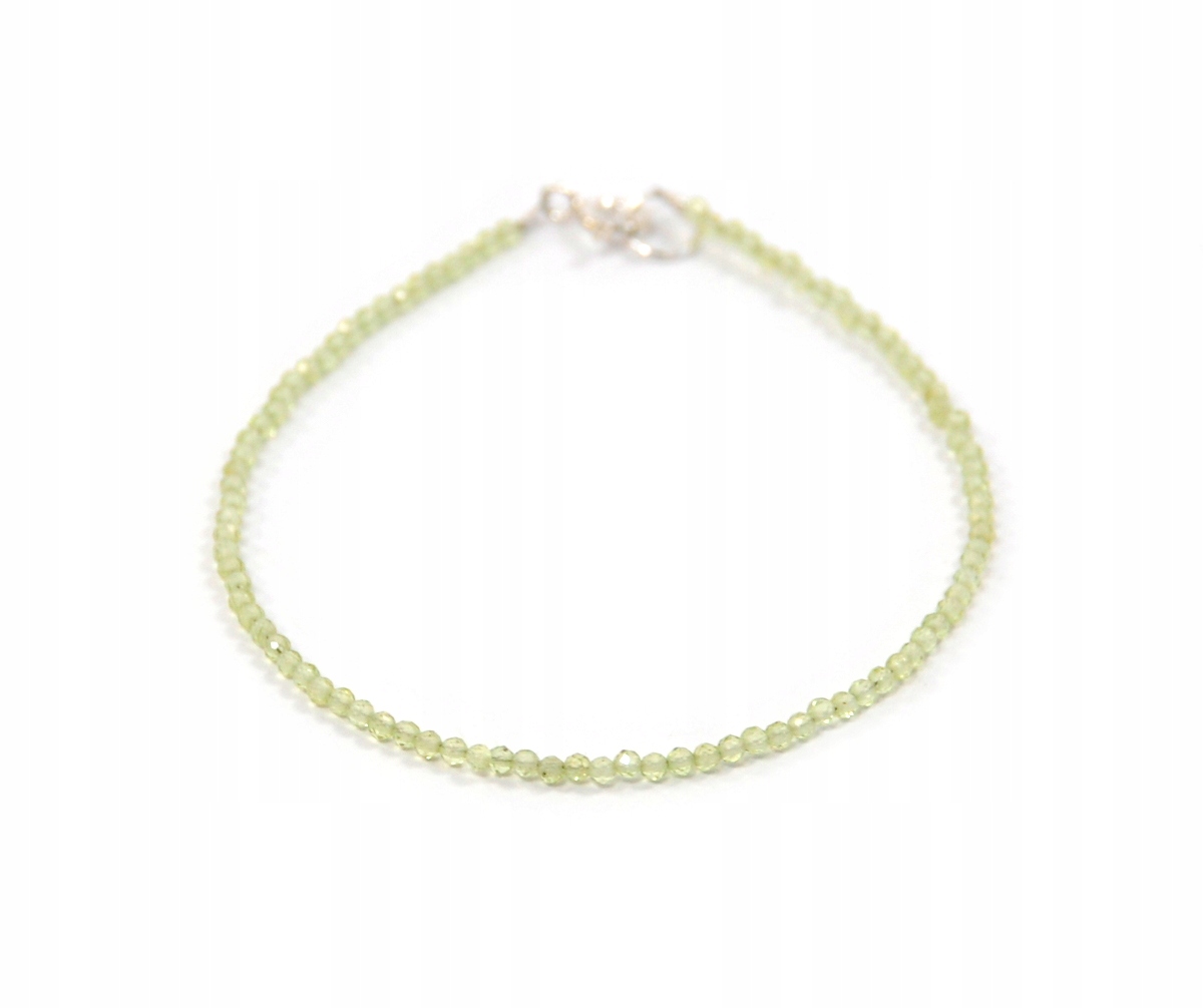 

Bransoletka naturalny Oliwin peridot 2mm srebro