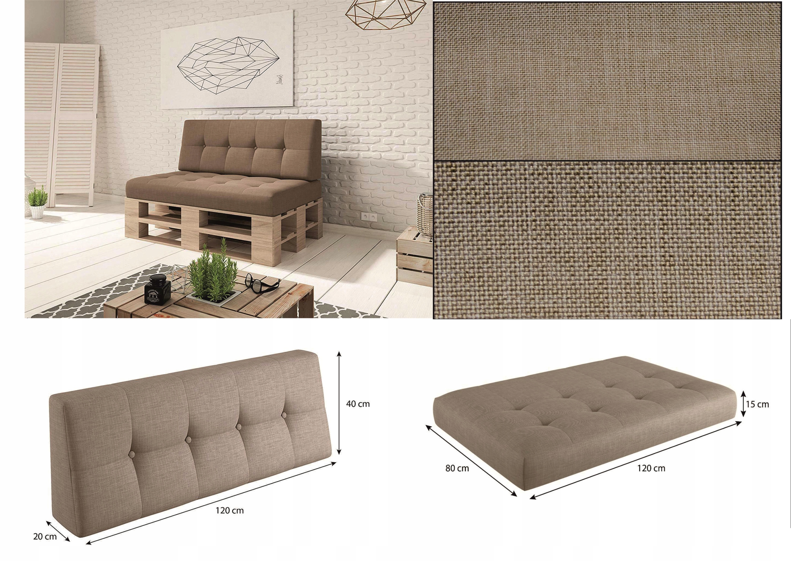 Komplet poduszek na palety (VERONA_ZESTAW 2_120x80+120x40) Kod producenta 9