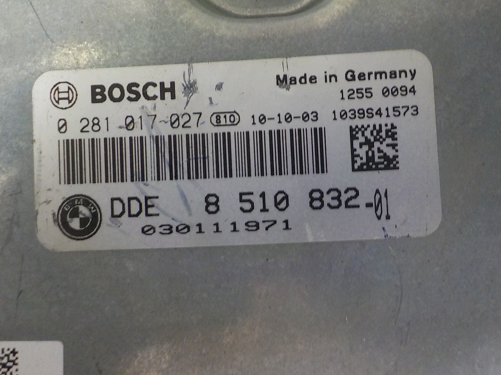 BMW 3 (E90) computer Centralina 0281017027 8510832