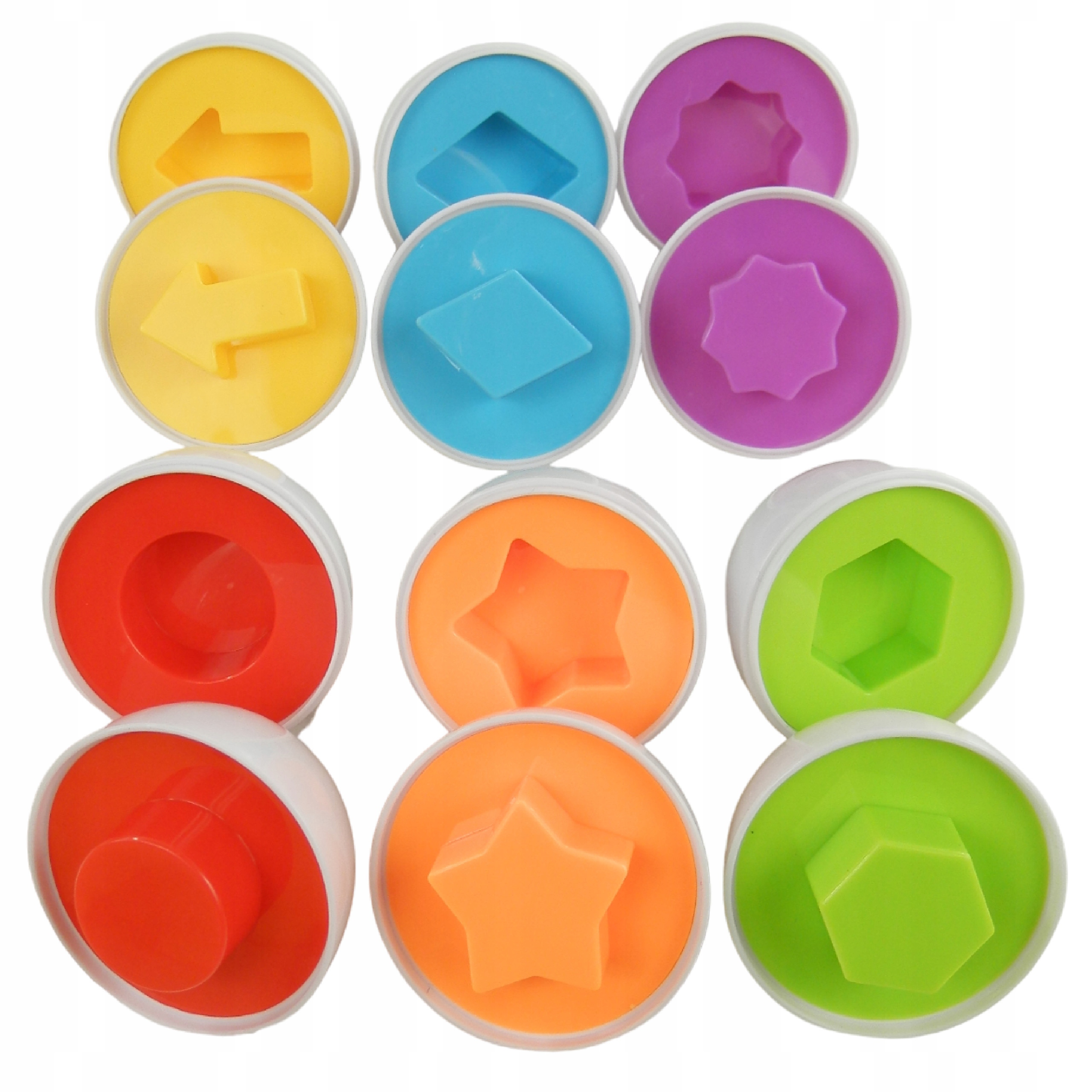 Układanka sorter jajka Montessori kolory DF24B Głębokość produktu 12 cm