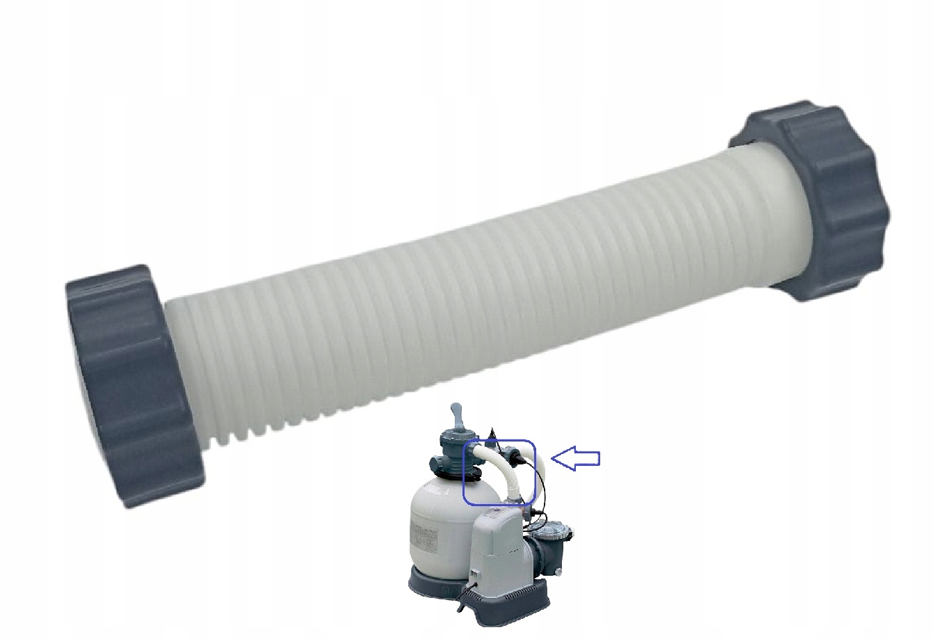 Připojovací hadice 38 mm pro připojení ventilu k motoru, pískový filtr 28680