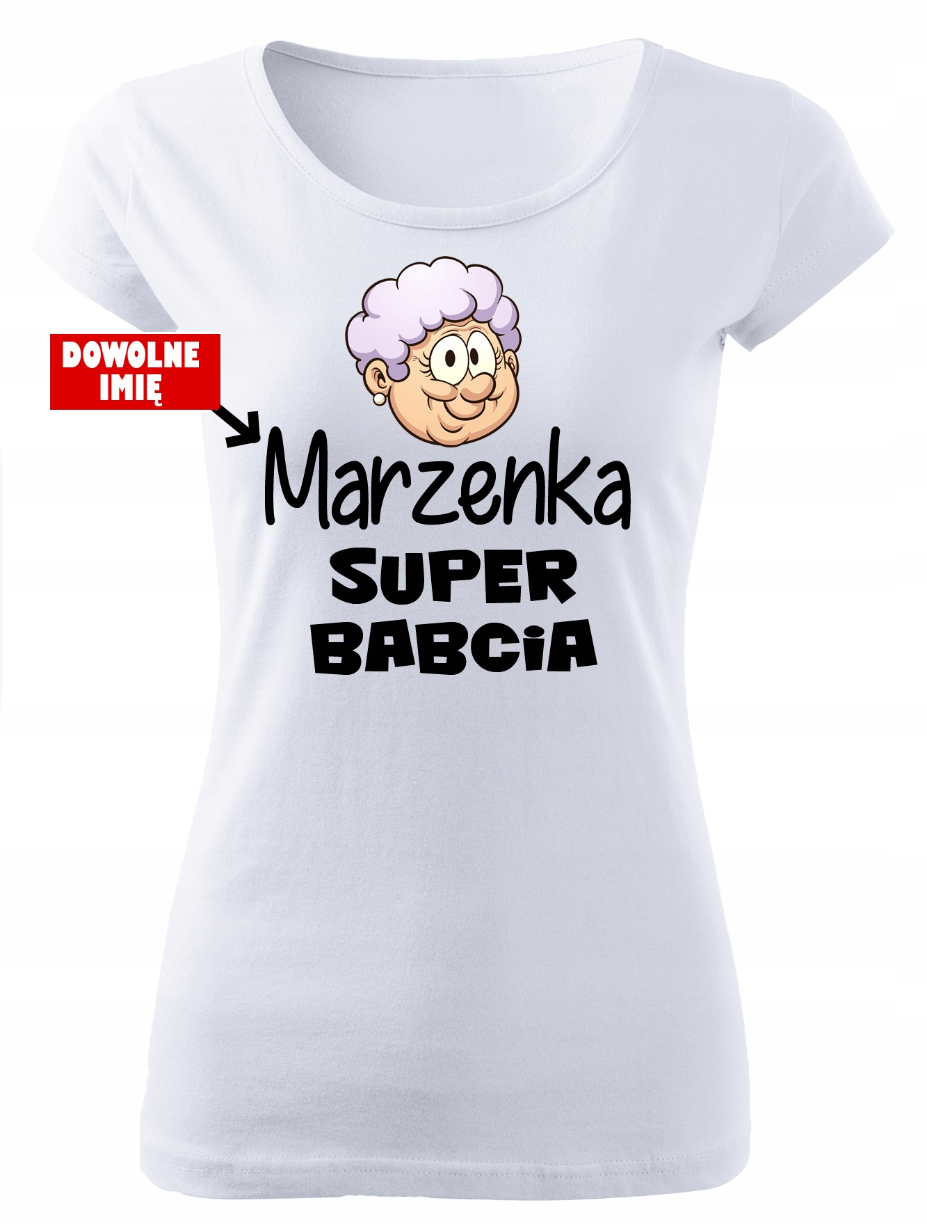 

Koszulka Super Babcia z imieniem, dzień babci