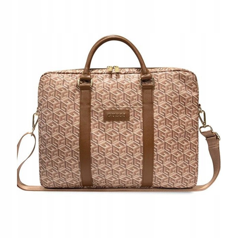 Guess GCube Stripes Computer Bag Taška na notebook 16" (hnedá)