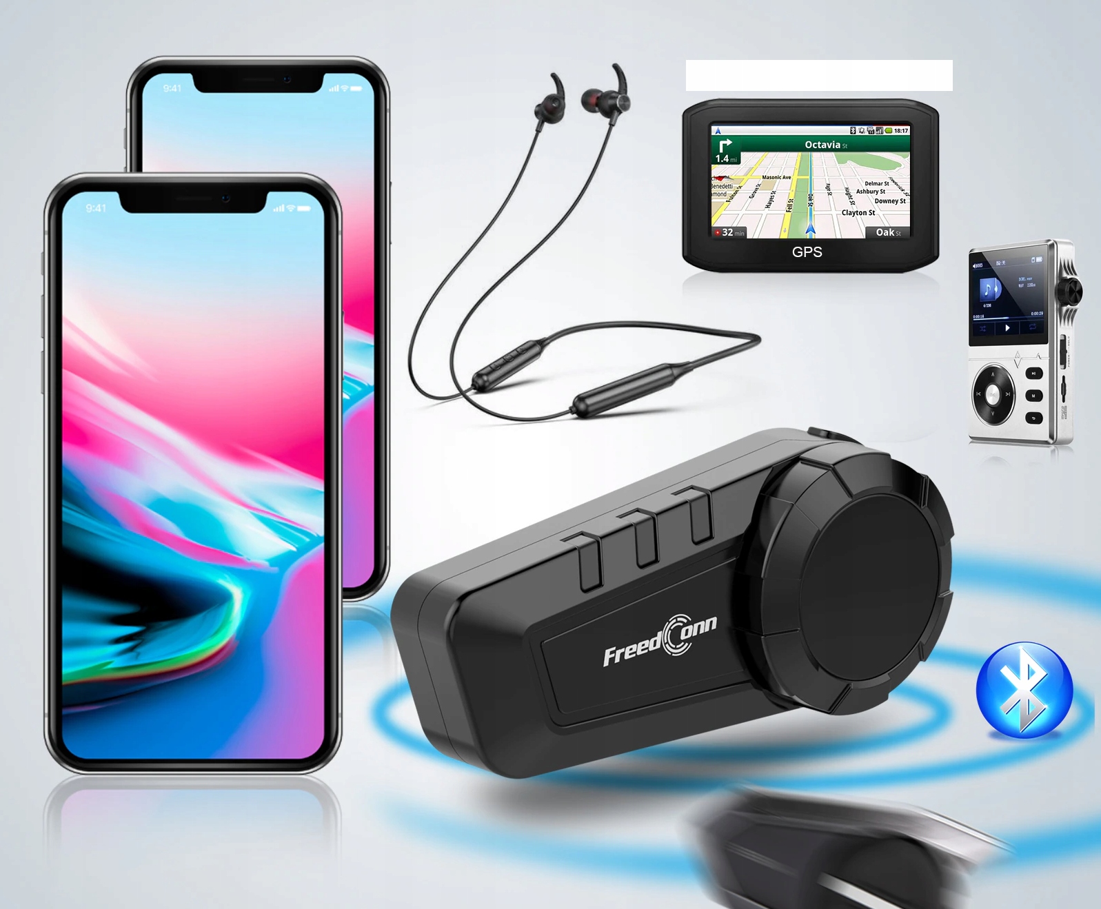 2x INTERKOM FREEDCONN KY PRO 1000M 6 OSOB 2 KASKI Model FREEDCONN KY PRO