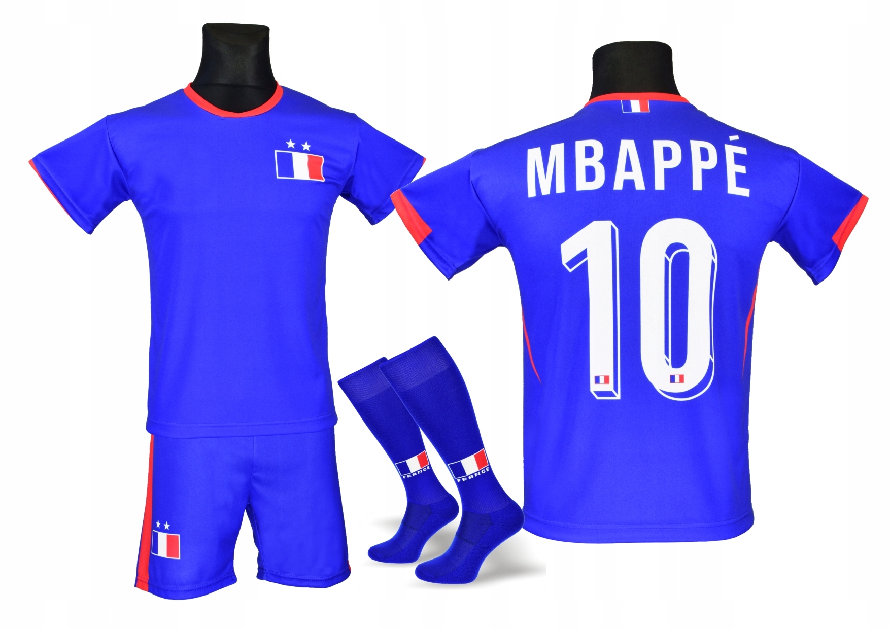Mbappe Francja strój koszulka spodenki getry rozm. 158