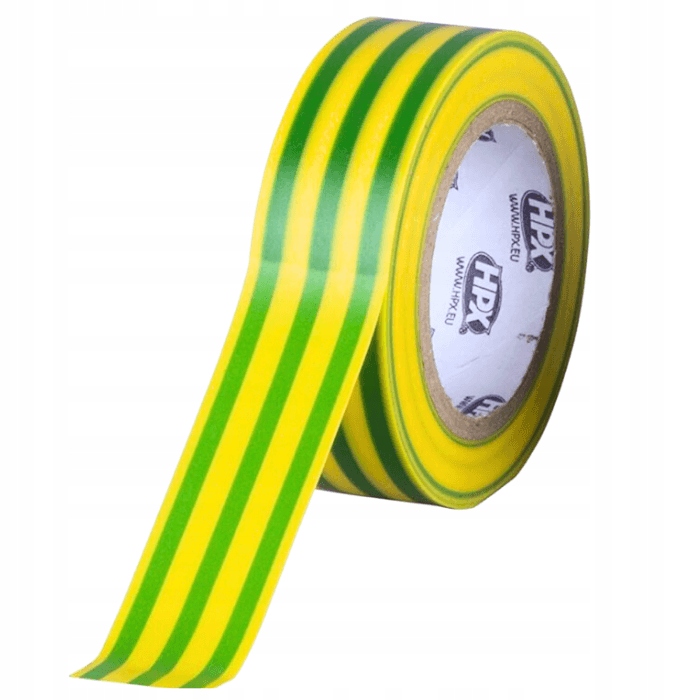 Taśma izolacyjna Pvc Vde 19mm x 20m żółto-zielona, taśma naprawcza