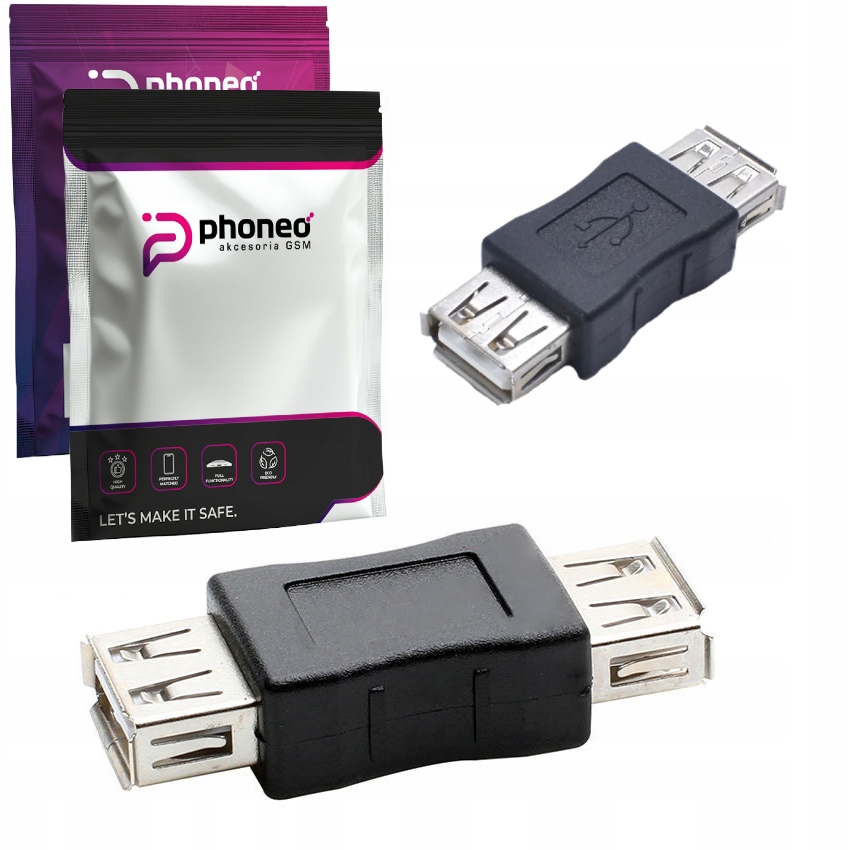 ADAPTER PRZEJŚCIÓWKA WTYK ŁĄCZNIK PRZEDŁUŻACZ PHONEO USB-A USB DO USB
