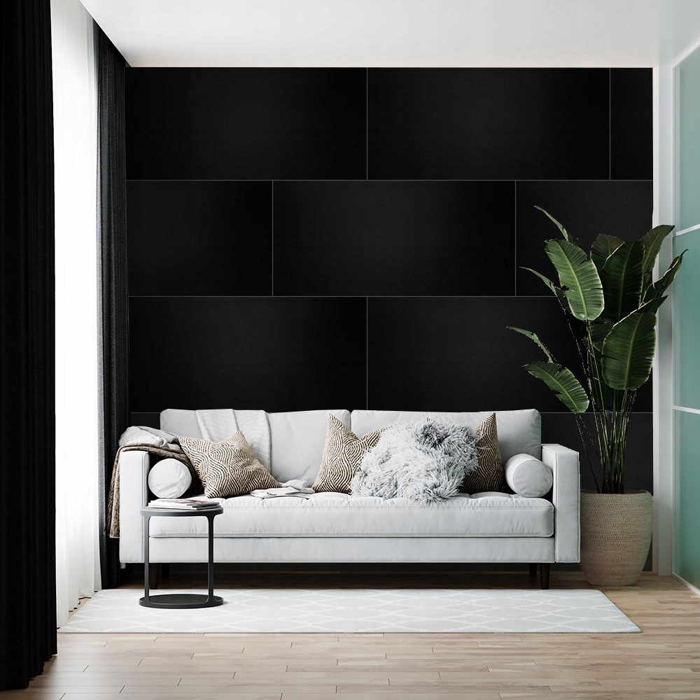 PANELE DEKORACYJNE KASETONY GŁADKIE GLAMOUR TREND WYSTRÓJ CZARNE 0814 XL Grubość 3 mm