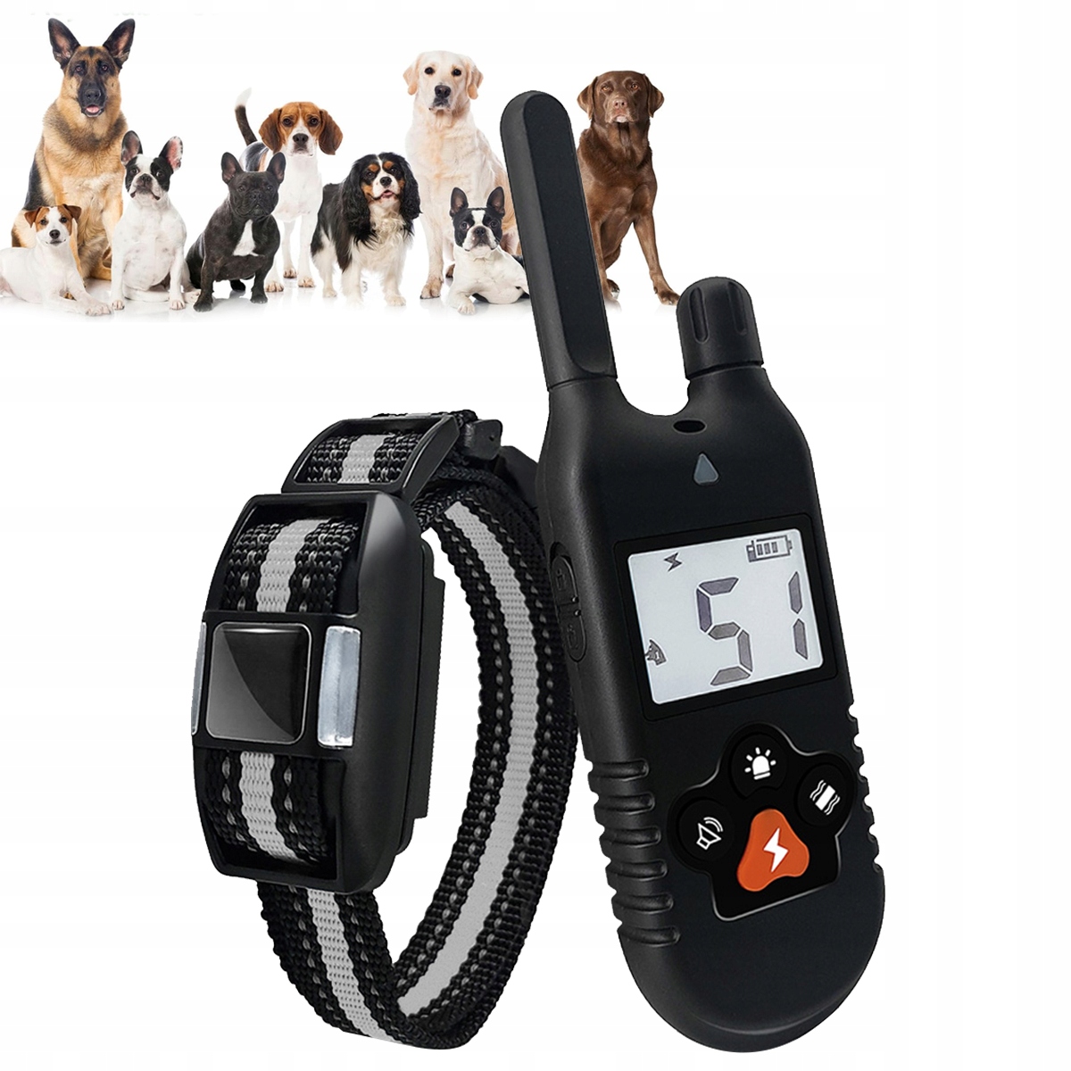 Levně Elektrický Výcvikový Obojek Pro Psa Treser 1000 M S Dálkovým Ovládáním, Voděodolný