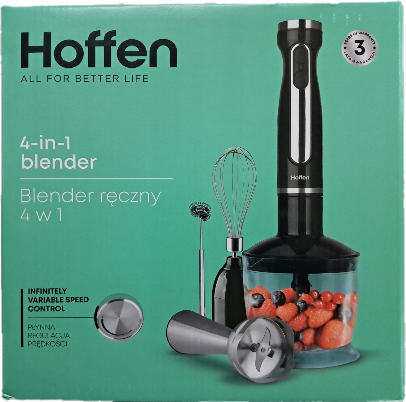 Blender kielichowy Hoffen HB-5168 1000 W czarny 4W1