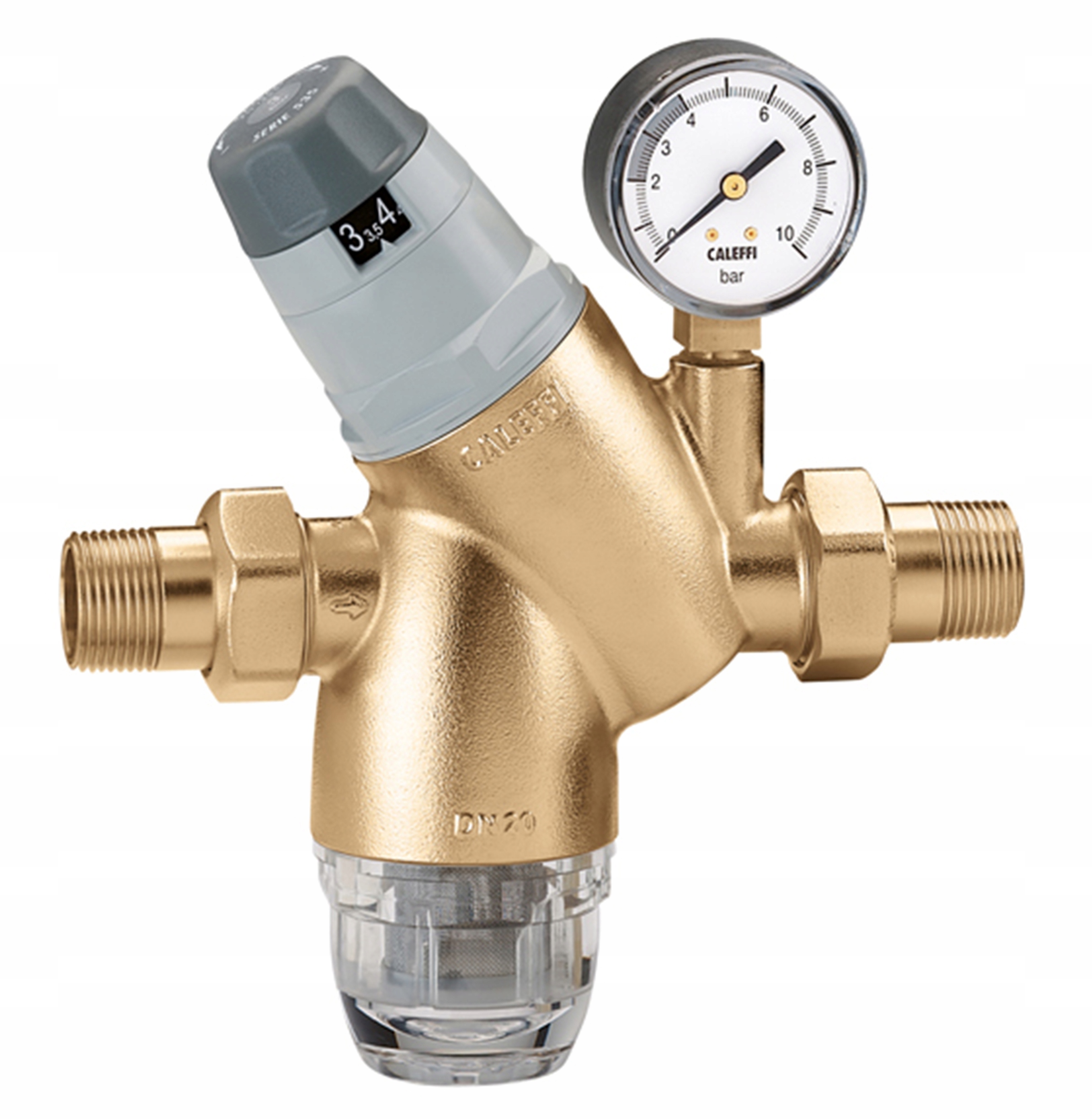 Caleffi Regulátor tlaku 3/4" s filtrom a manometrom 1-6 Bar 535151