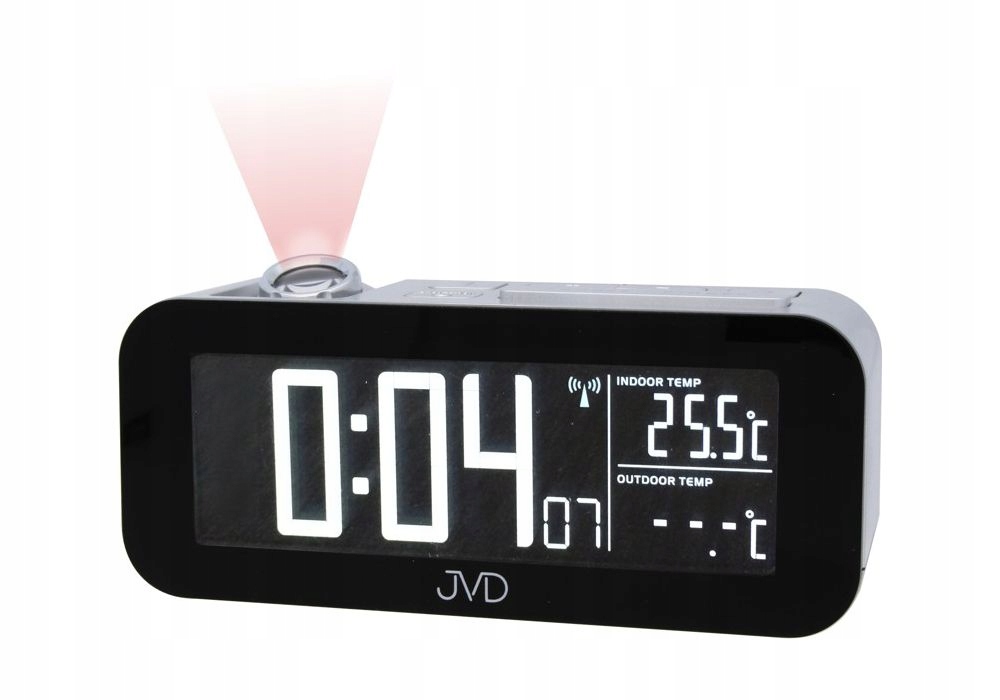 Rádiom riadený svietiaci budík s projekciou Jvd RB93, 16cm
