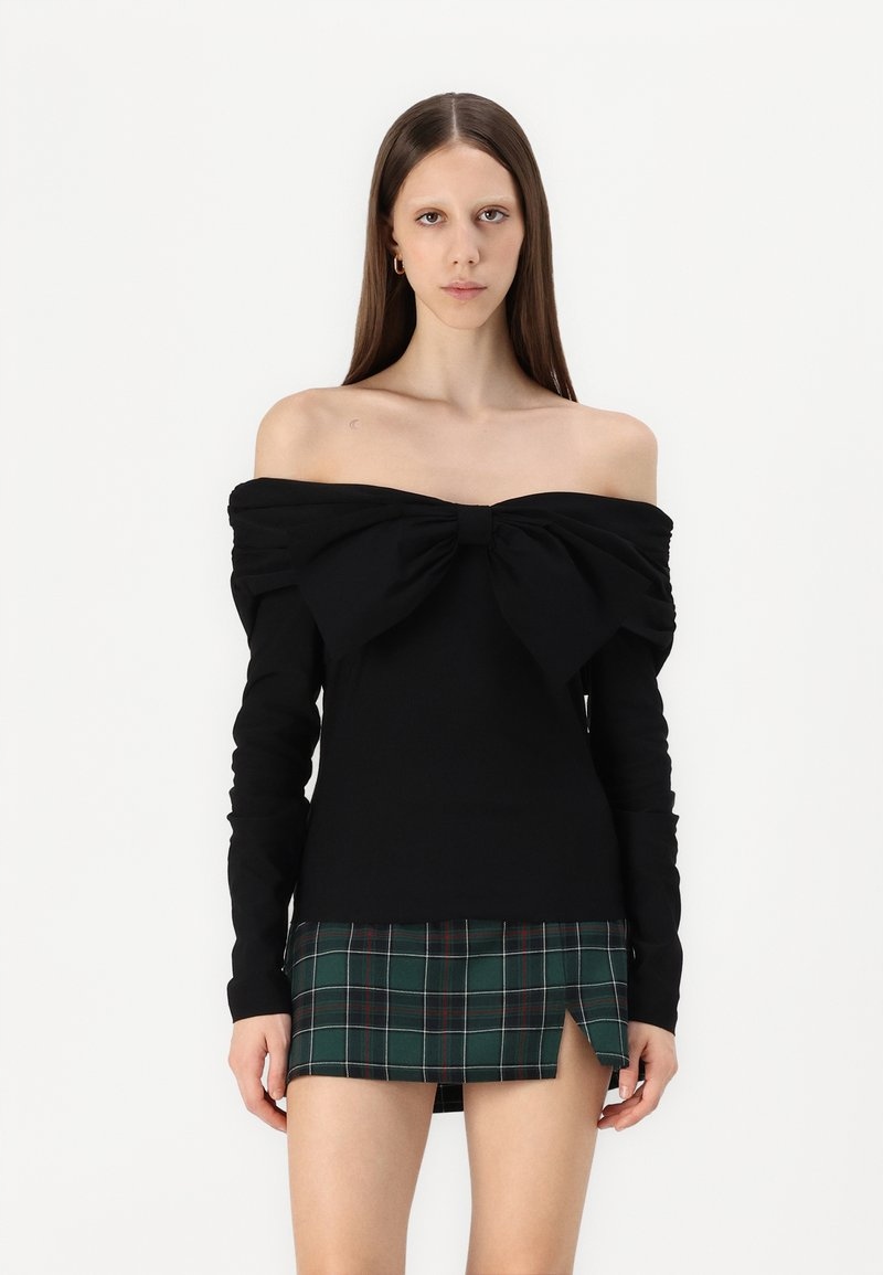 Černá halenka s dlouhým rukávem a mašličkou Y.a.s S