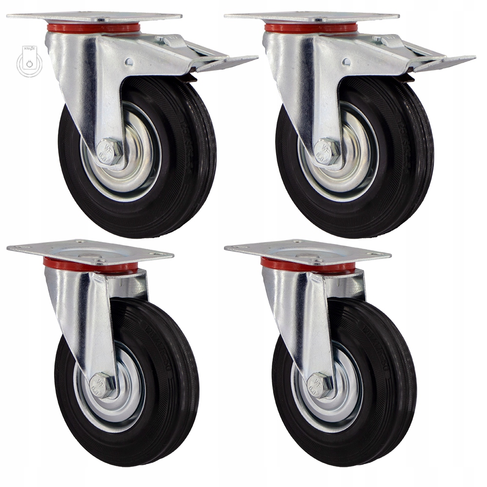 

12stgu125 Koło fi 125 wózek regał komplet 4 szt.