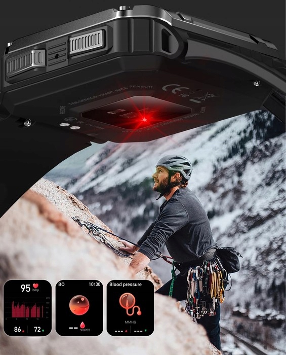 SMARTWATCH ZEGAREK SPORTOWY MILITARNY MĘSKI ROZMOWY KARDIOWATCH MENU PL System operacyjny inny