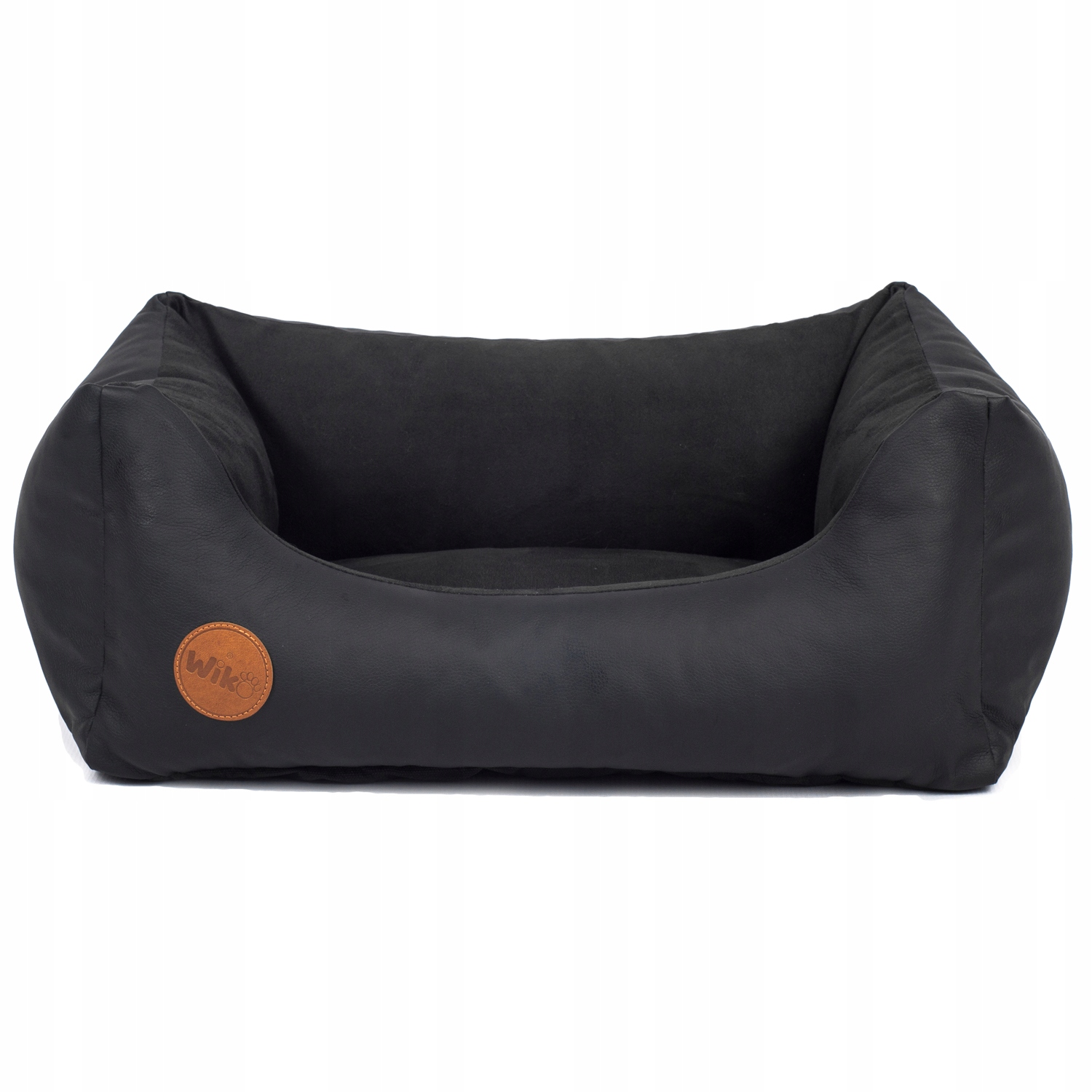 Levně Pelíšek pro psa, malé, 60x45 cm, černá sametová kůže