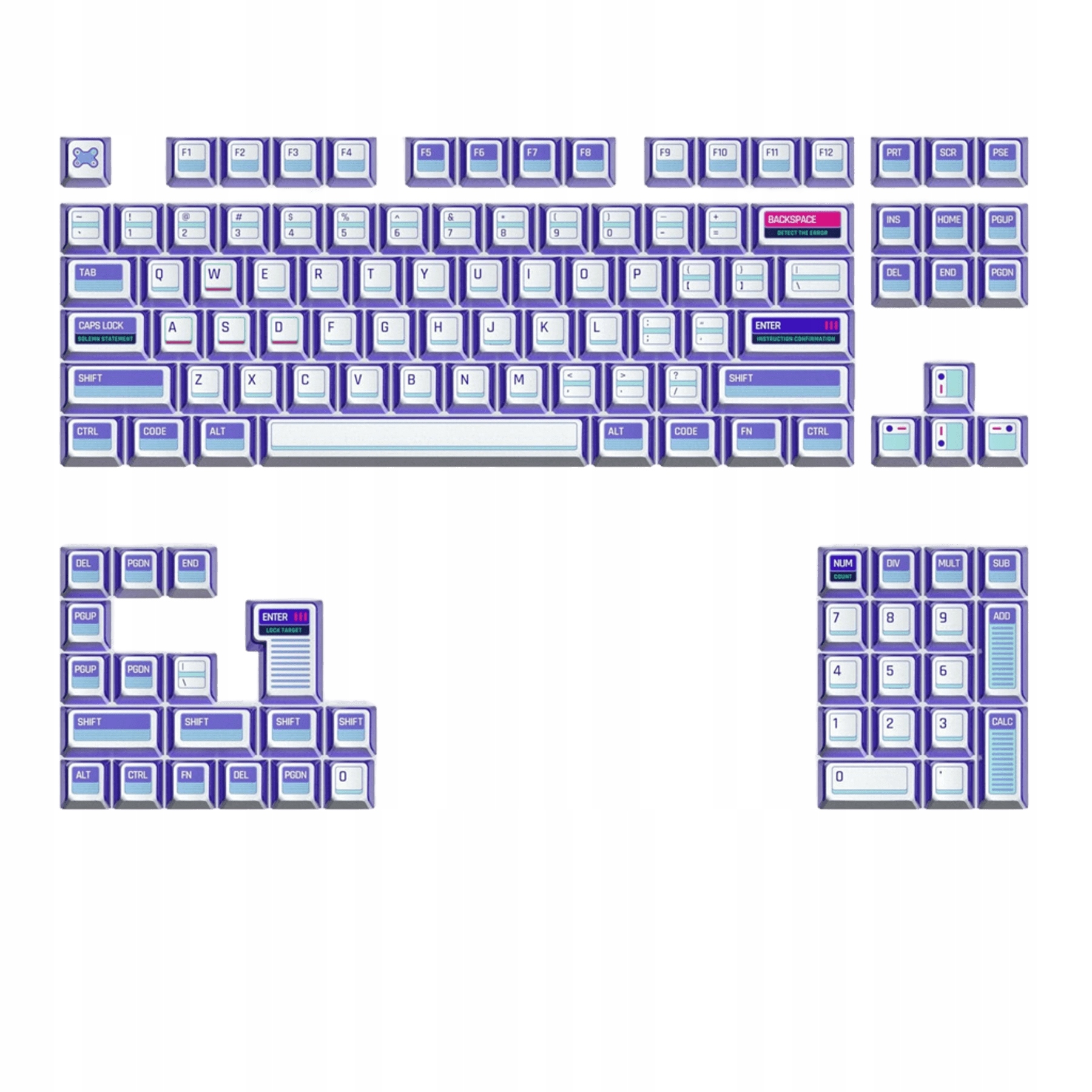 KeyTok Keycaps Pbt Klawisze do Klawiatury Mechanicznej Ctrl Dye-Sub Kol