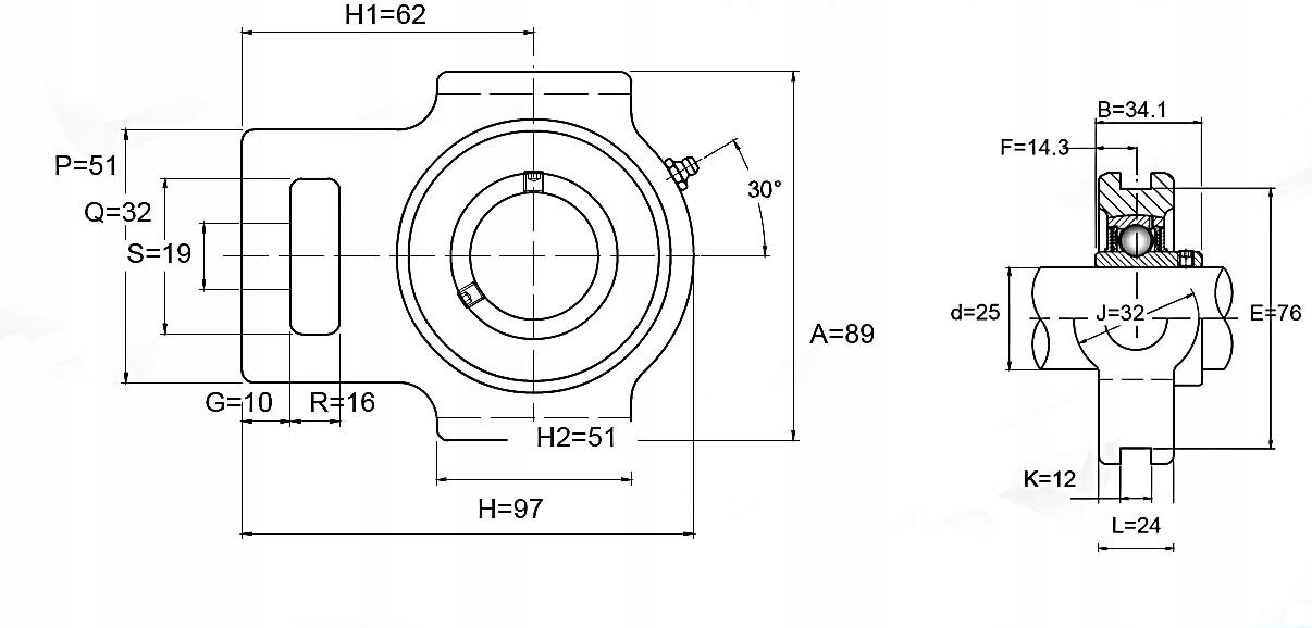 UCT 205 Łożysko samonastawne w oprawie UCT205 Marka CX Poland