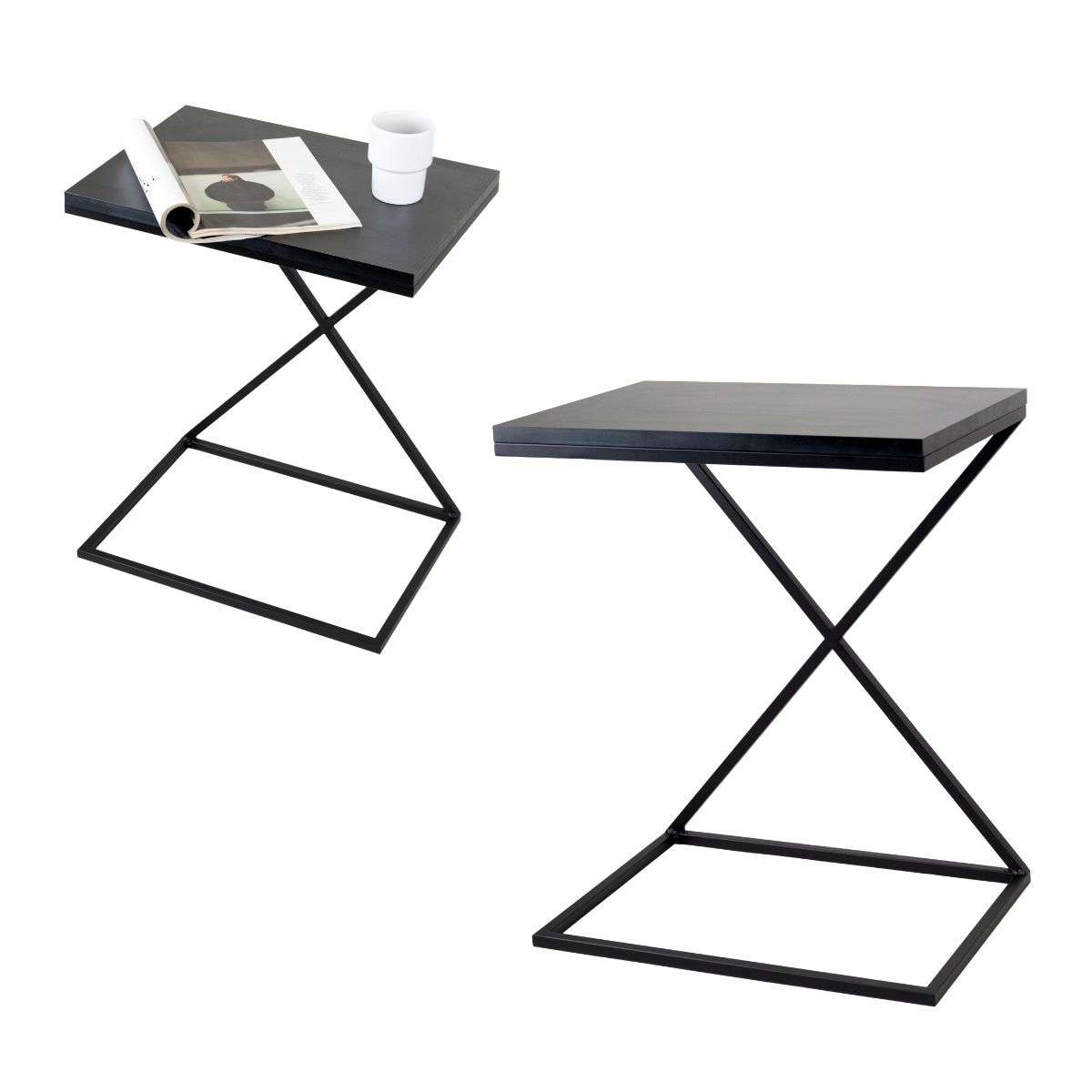 Stolek Your Loft Design Odkládací stolek Rioseco 49x35x60 černý kovový